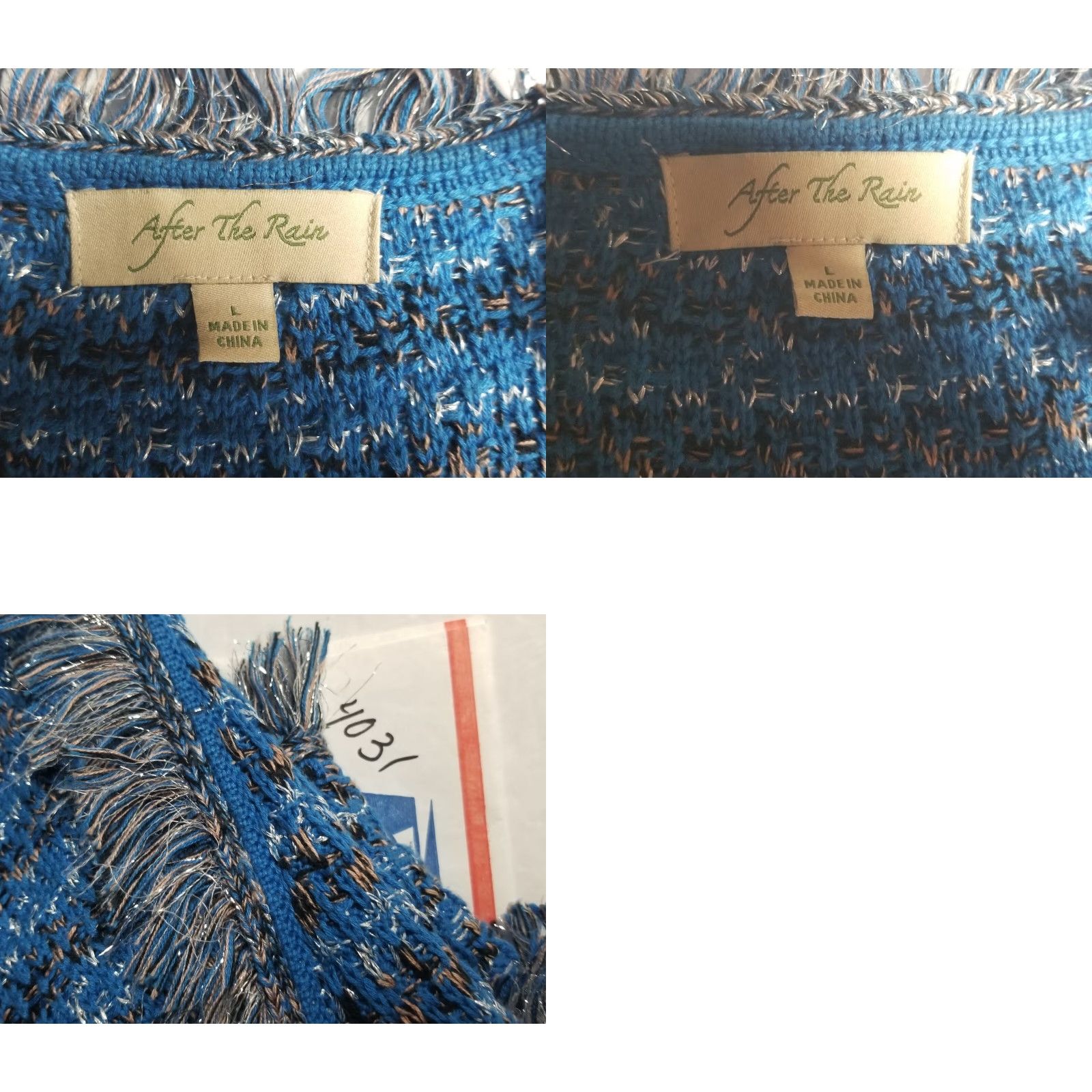 Anthropologie Anthropologie After The Rain Cardigan Women Size L Blue Crochet Wool Blend Sweater Mens? Size L / US 10 / IT 46 - 8 Thumbnail