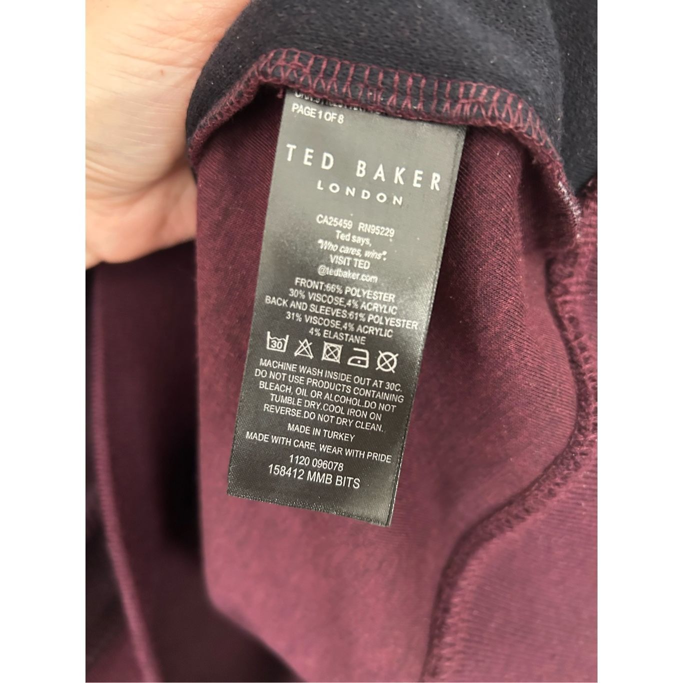 Ted Baker Ted Baker Maroon Burgundy Quarter-Zip Sweater, Ted Sz 7/ US Size US XXL / EU 58 / 5 - 5 Thumbnail