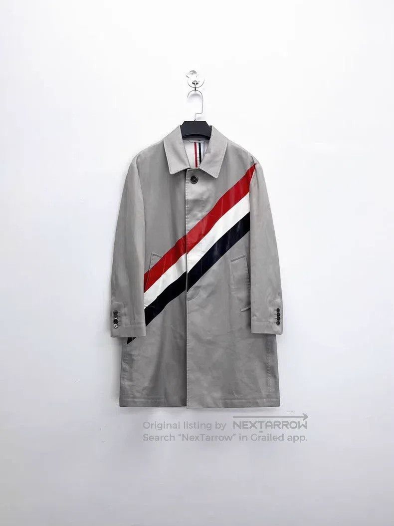 Thom Browne Thom Browne Grey Twill Long Trench Coat Jacket Size US M / EU 48-50 / 2 - 1 Thumbnail