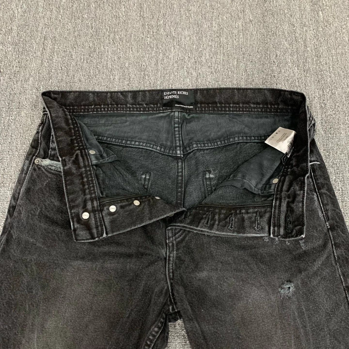 Enfants Riches Deprimes ERD Black Washed Burned Distressed Jeans Size US 31 - 8 Thumbnail