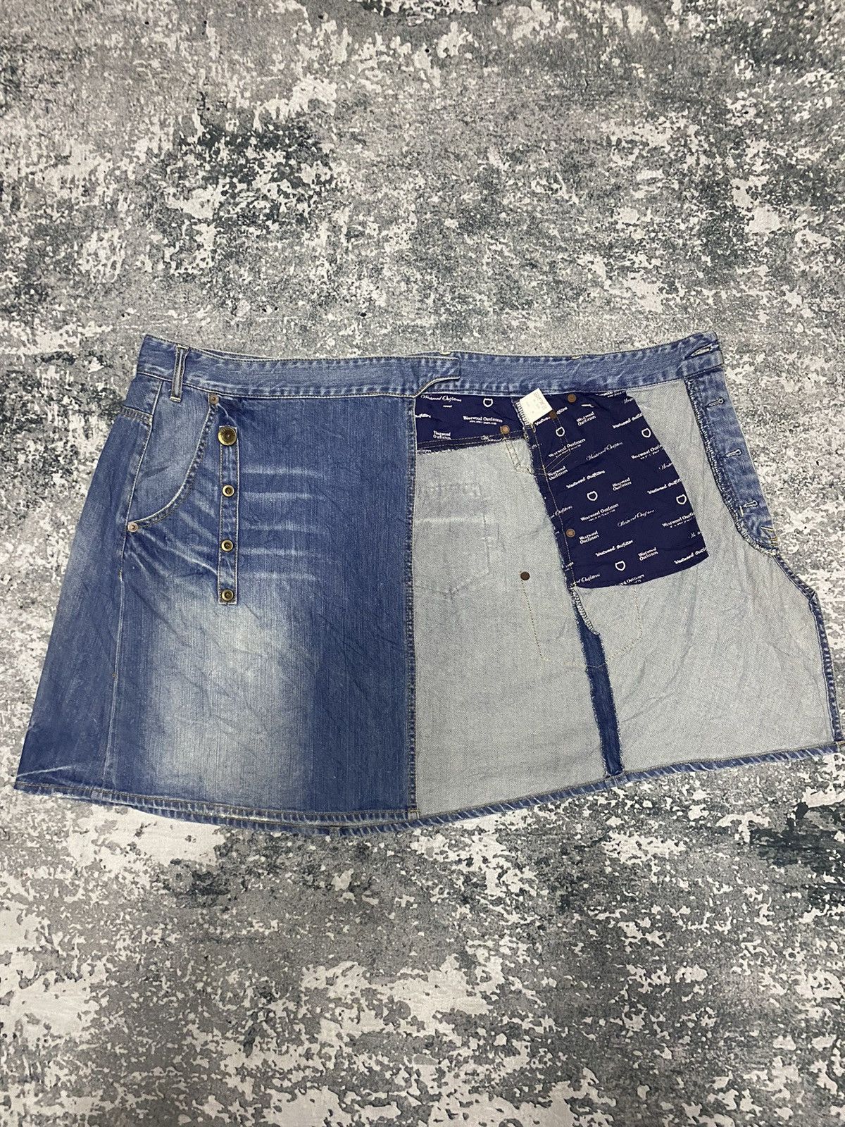 Japanese Brand Westwood Outfitters Denim Jeans Mini Skirt Size 30" / US 8 / IT 44 - 7 Thumbnail