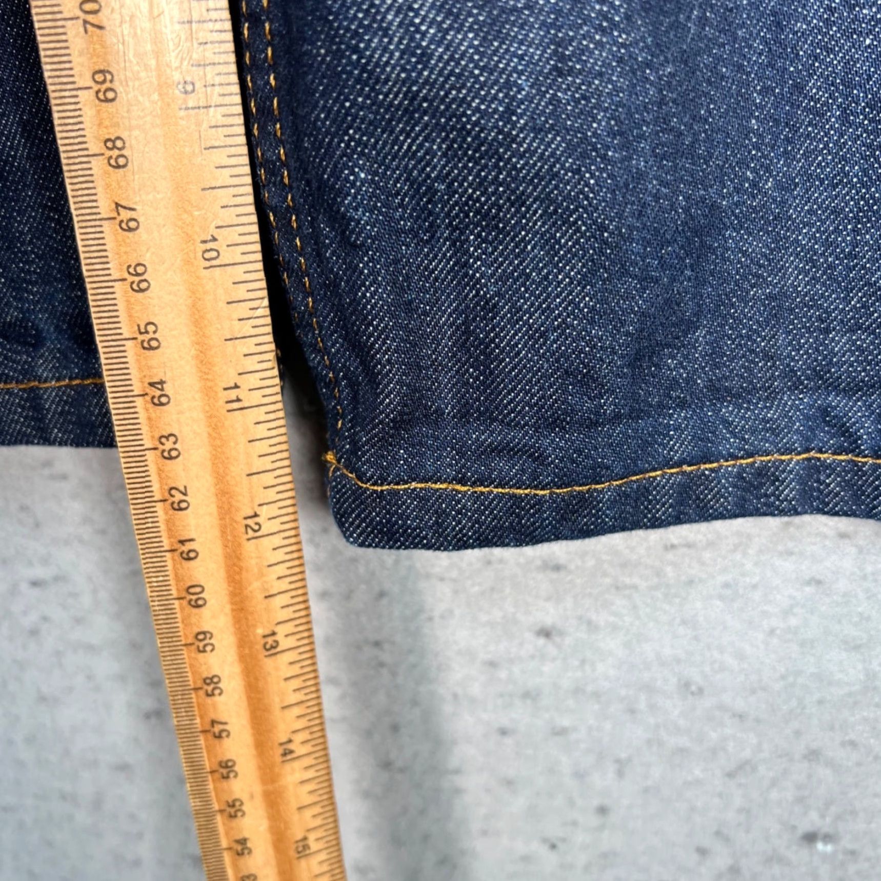 Denime DRAM Jeans Bermuda Denim Shorts 31 Mens 100% Cotton Baggy Blue Pocket 5-Pocket Inseam 12in Mid Rise Summer Vintage Mens Size US 31 - 7 Thumbnail