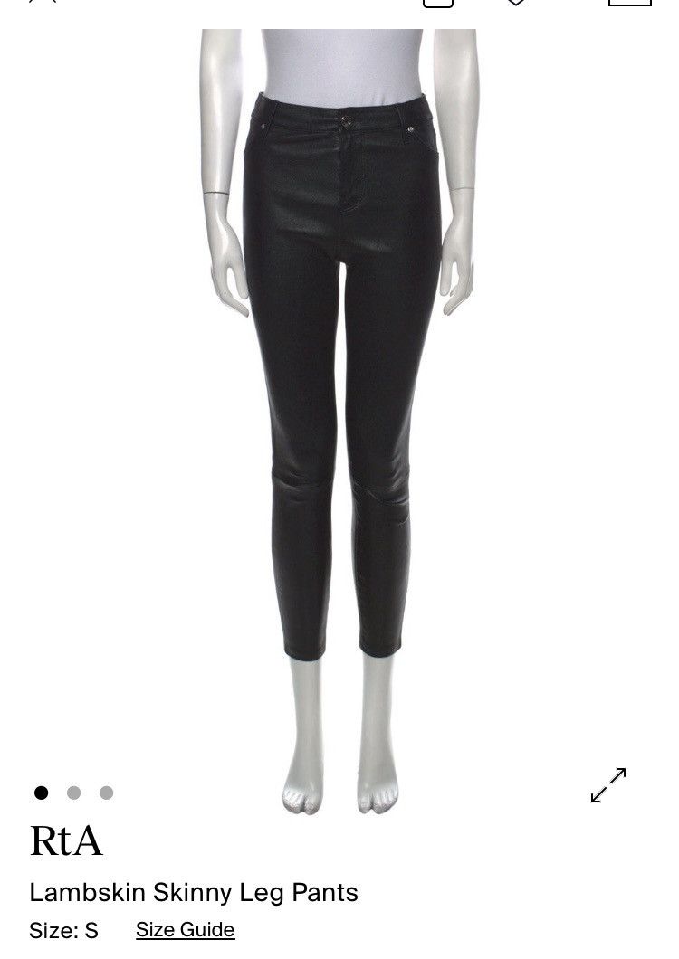 Rta RTA Women’s Black Leather Pants, size 26 Size 27" / US 4 / IT 40 - 1 Thumbnail