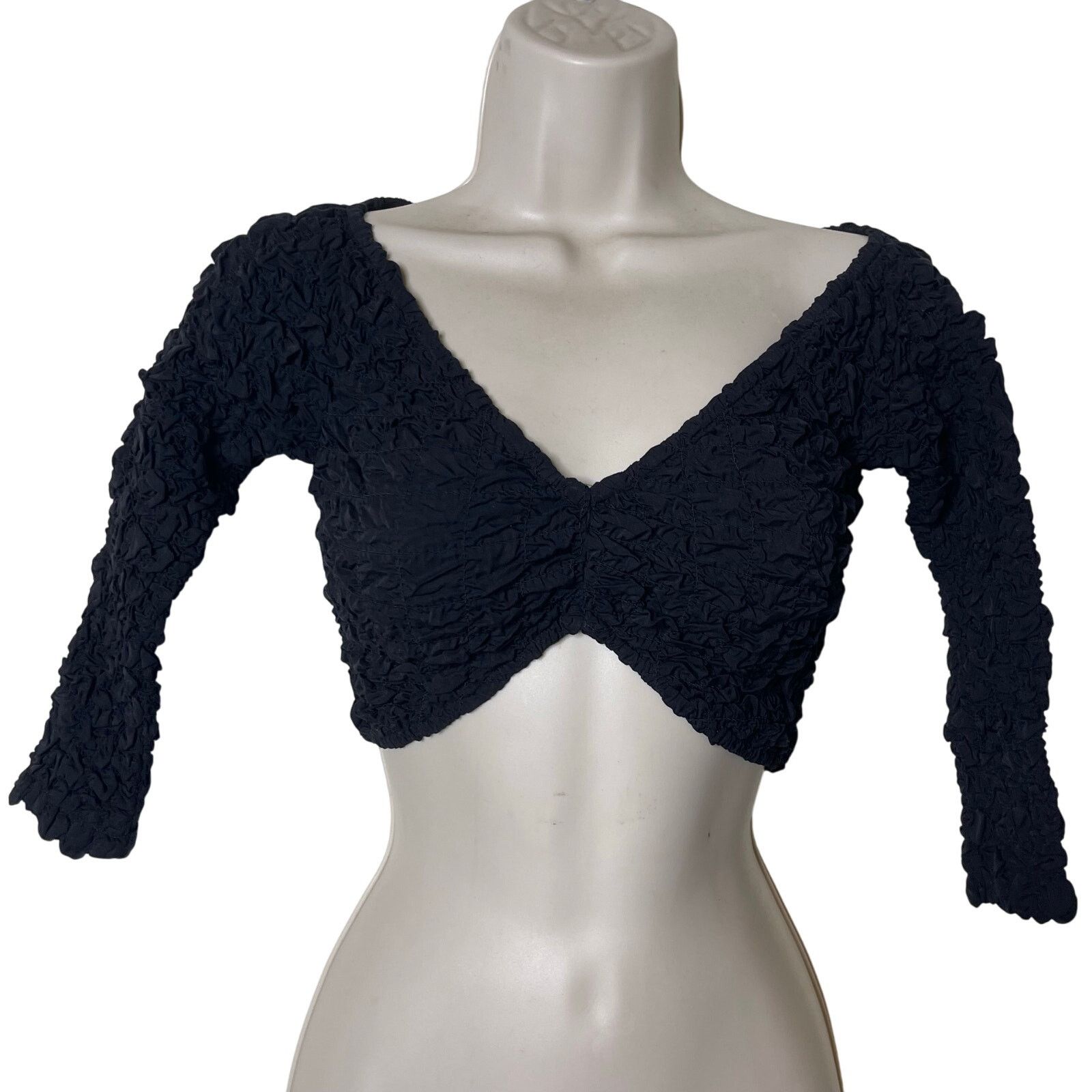Mara Hoffman NWT MARA HOFFMAN Aja cropped popcorn TENCEL Lyocell top XXS Size XXS / US 00 / IT 34 - 8 Thumbnail
