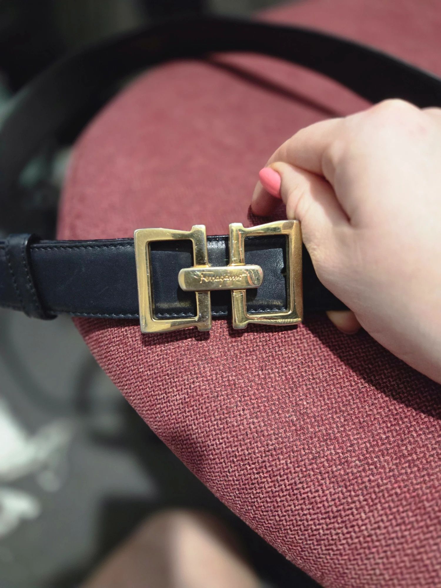 Salvatore Ferragamo Salvatore Ferragamo Black Leather Gancini Buckle Belt Style 8227 Size ONE SIZE - 5 Thumbnail