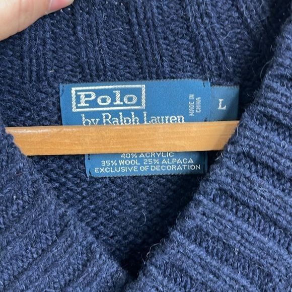 Polo Ralph Lauren × Ralph Lauren Polo Ralph Lauren Wool Alpaca V Neck Elbow Patch Sweater Size US L / EU 52-54 / 3 - 6 Thumbnail