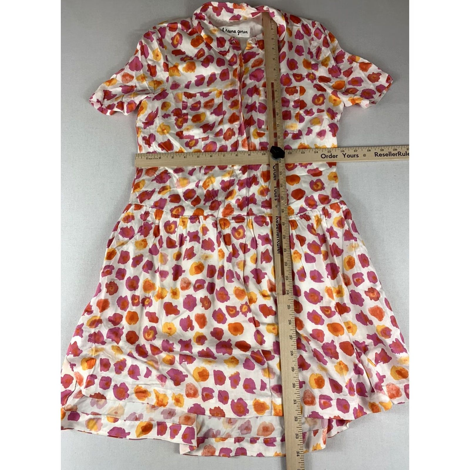 Pinko Leah Reena Goren Dress Shirt Sleeve Short Collared Pink White Floral Artsy Size 2 Women Casual Dress Size XS / US 0-2 / IT 36-38 - 5 Thumbnail