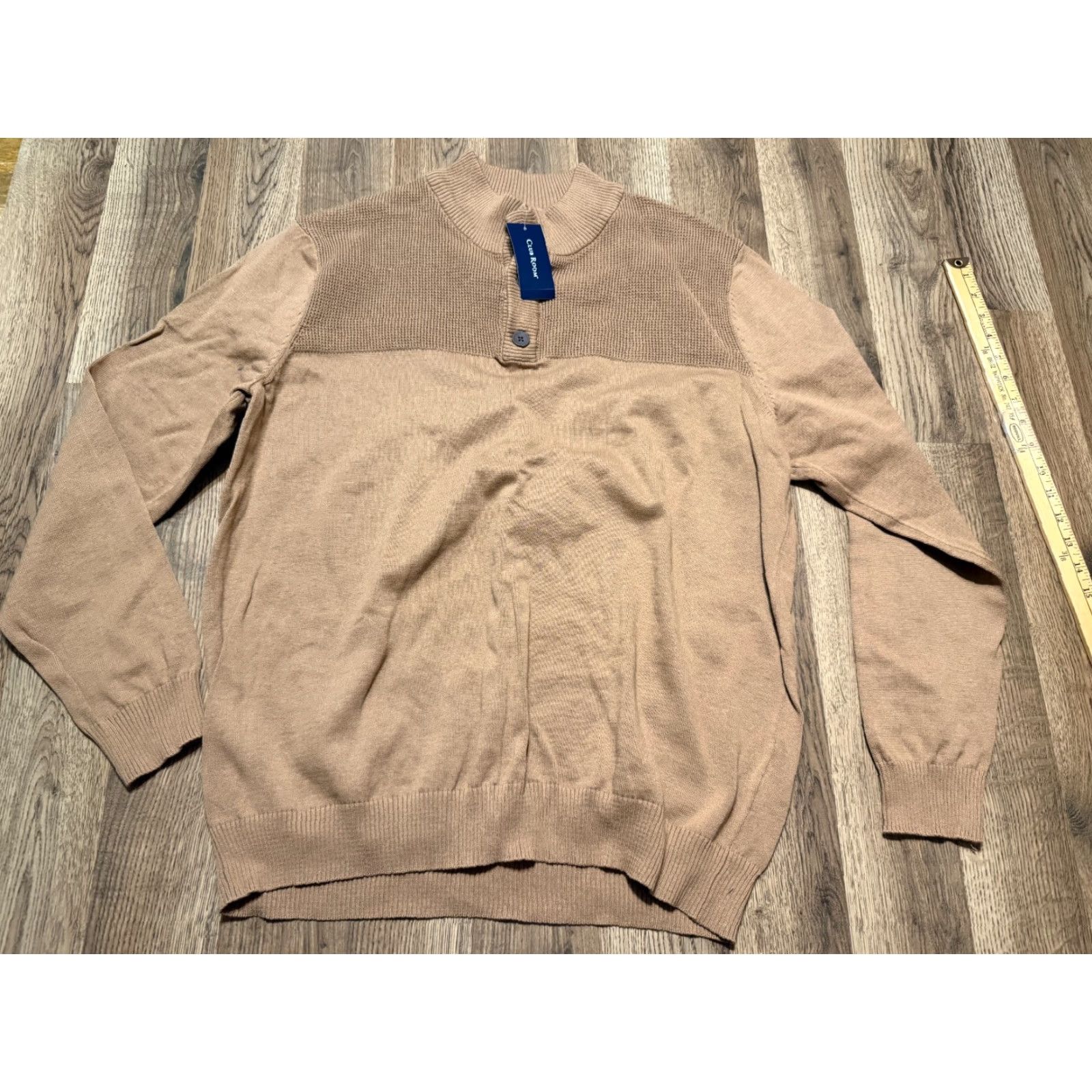 Club Room VINTAGE would not apply here; based on rules, keep as: Club Room Sweater Men's XL Mocha Brown V-Neck Pullover 3/4 Button NWT Size US XL / EU 56 / 4 - 2 Thumbnail
