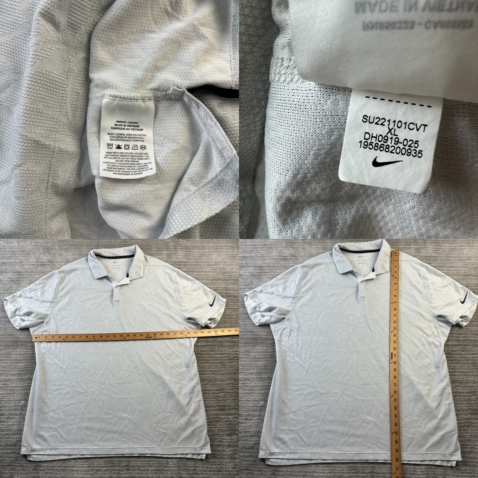 Nike Nike Tiger Woods Polo Shirt Mens XL Gray Dri Fit Golf Short Sleeve Collared Stretch Breathable Advanced Size US XL / EU 56 / 4 - 8 Thumbnail