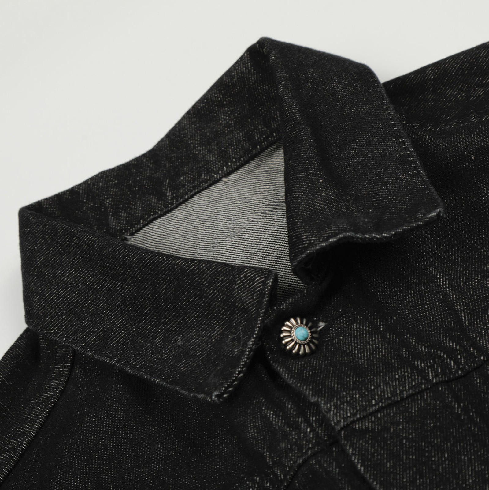 Japanese Brand Fireman Clasp Black Cropped Denim Jacket Size US XL / EU 56 / 4 - 4 Thumbnail