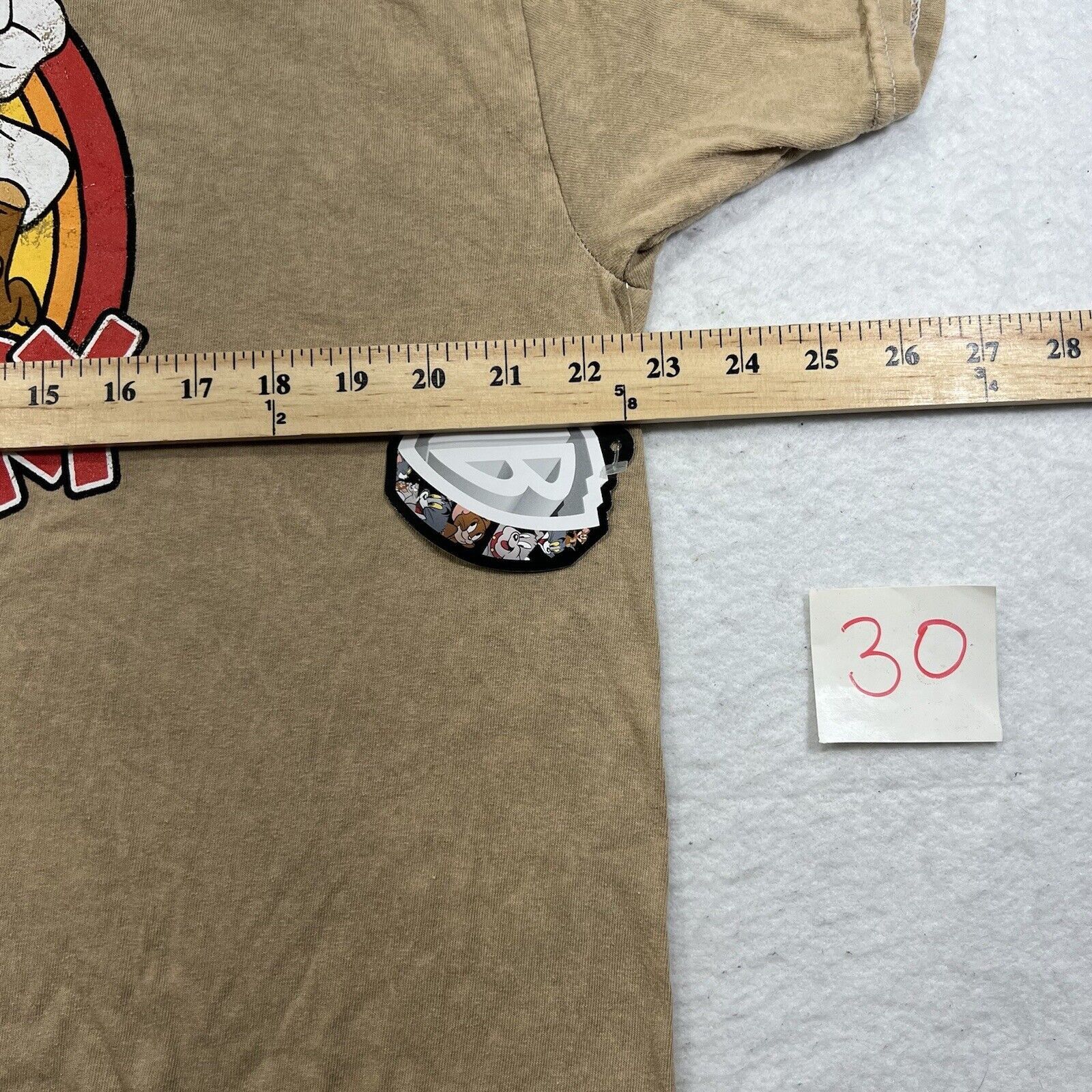 Warner Bros Tom & Jerry XL Cropped Graphic T Shirt Beige Pullover Top Size XL / US 12-14 / IT 48-50 - 7 Thumbnail