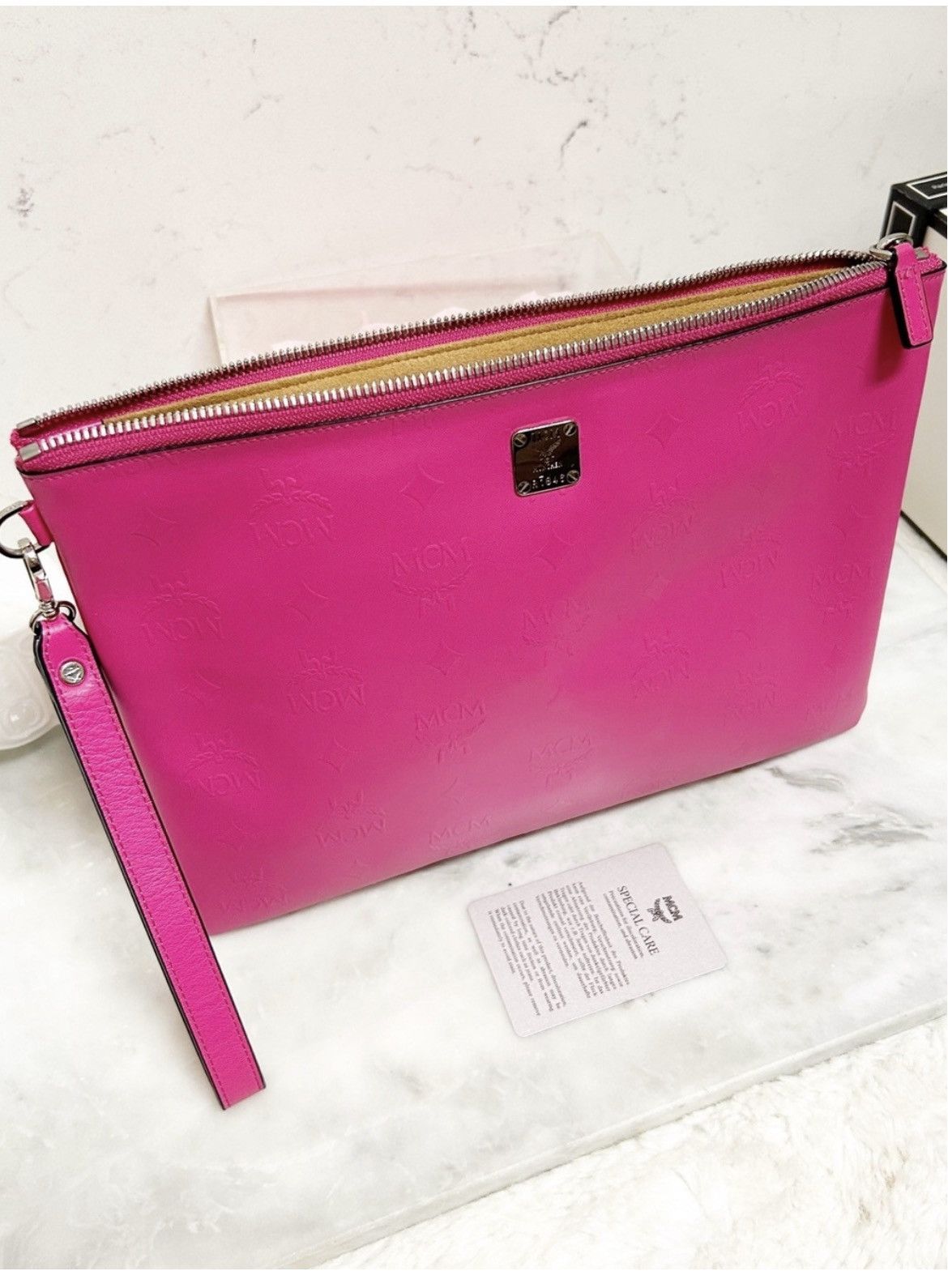 MCM Authentic MCM Barbie Pink XL Wristlet Pouch / Clutch Bag Size ONE SIZE - 3 Thumbnail