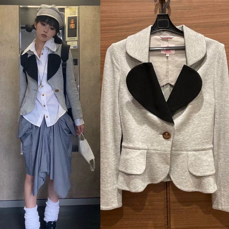 Vivienne Westwood vivienne westwood size3 Gray cotton velvet love collar suit Size S / US 4 / IT 40 - 1 Thumbnail