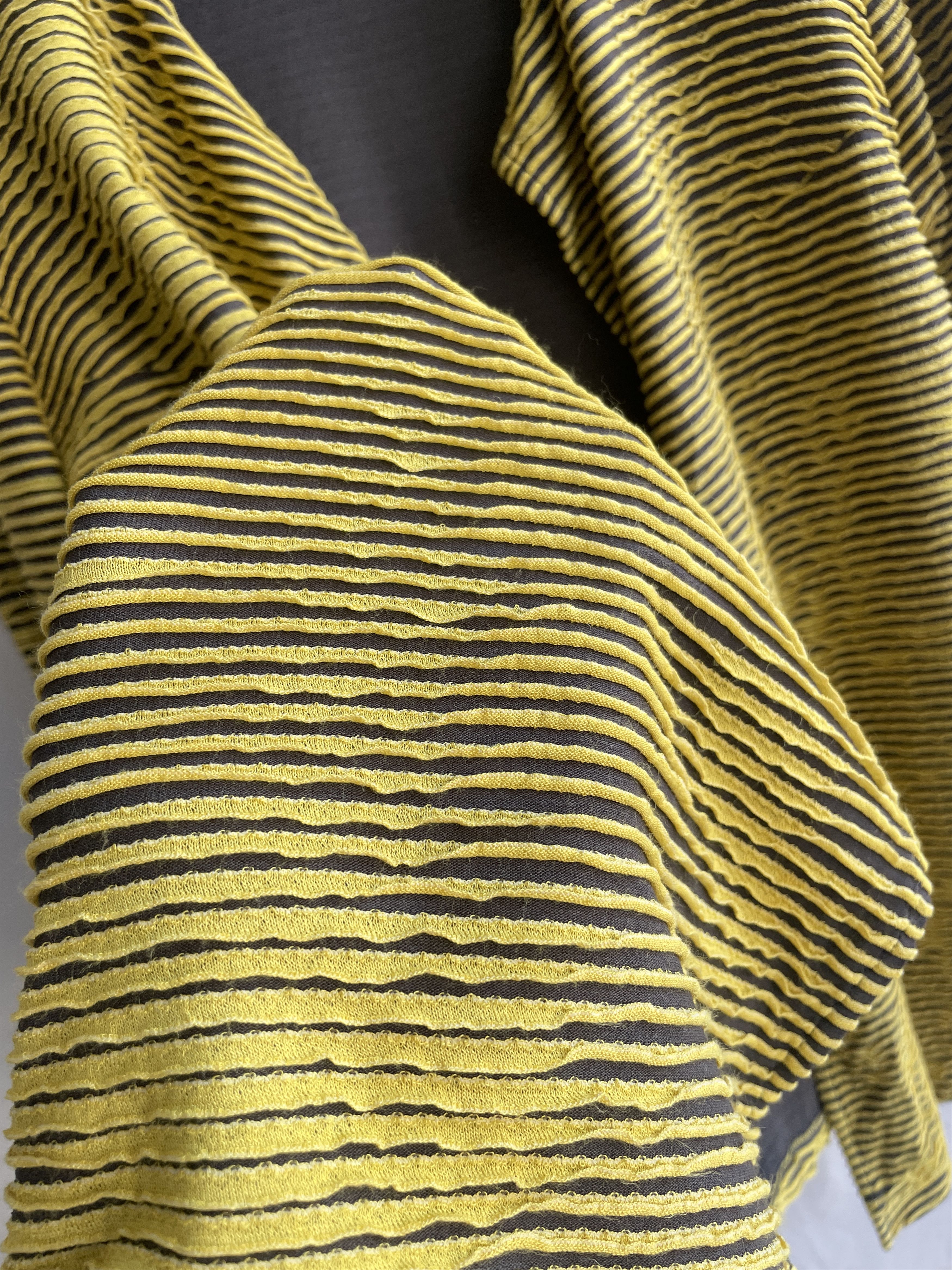 Annikki Karvinen Annikki Karvinen Textured Raised Stripe Fuzzy Open Cardigan Size M / US 6-8 / IT 42-44 - 6 Thumbnail
