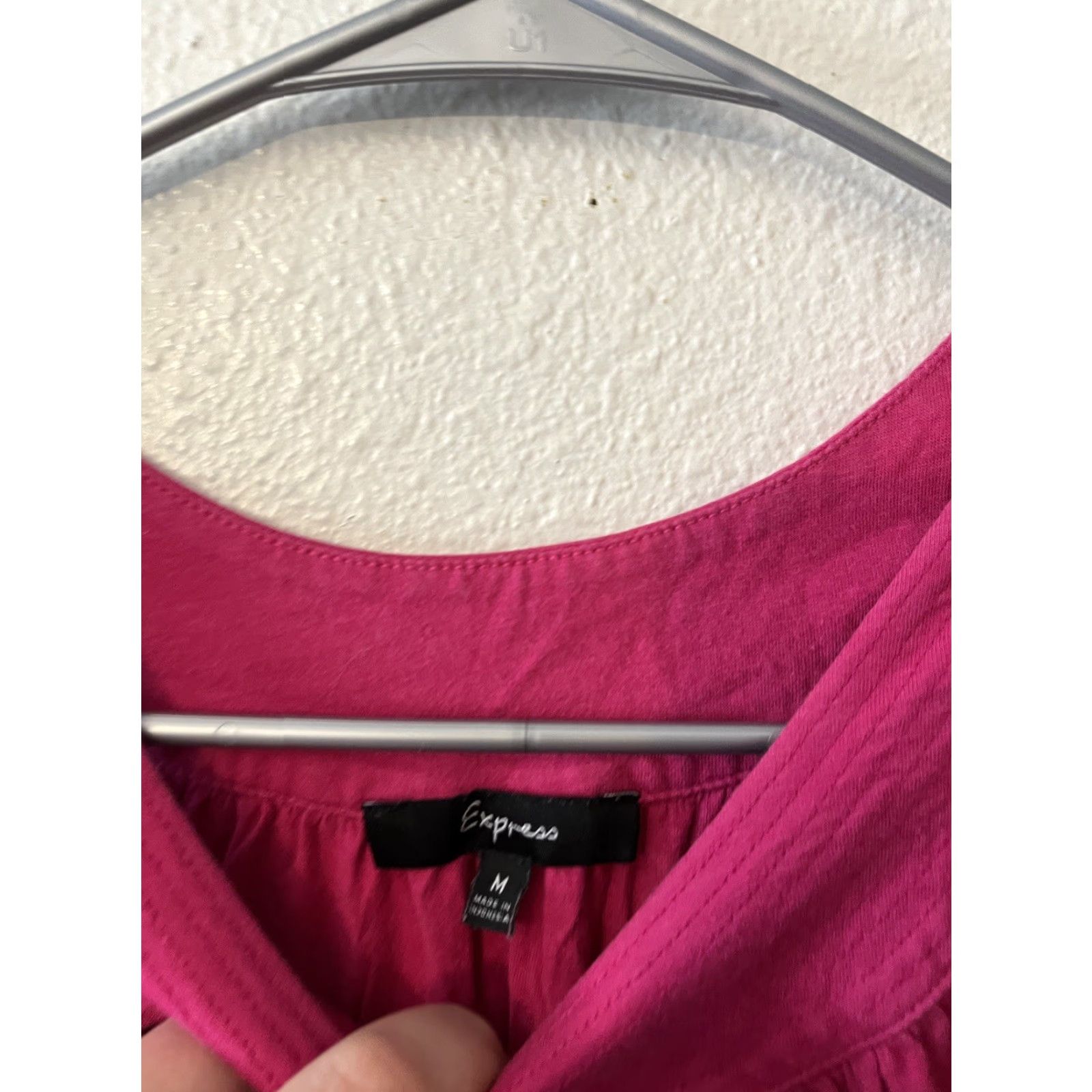 Express Express Tank Top Women M Pink Cotton Modal Spandex Crew Neck Slim Casual Shirt Size M / US 6-8 / IT 42-44 - 2 Thumbnail