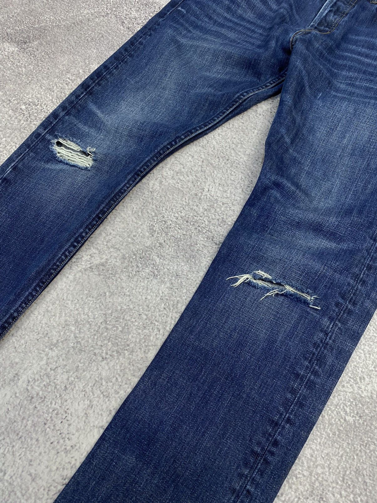 Allsaints AllSaints Kanaba Pistol Fit Blue Distressed Jeans Size US 30 / EU 46 - 3 Thumbnail