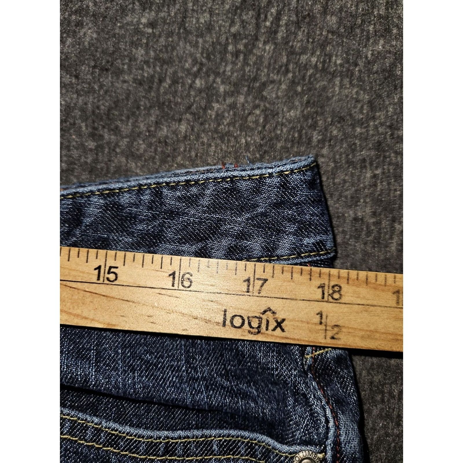Denime Columbia Jeans Womens 18 Blue Denim Authentic Straight Leg Stretch 5-Pocket Size 38" / US 16 / IT 52 - 5 Thumbnail