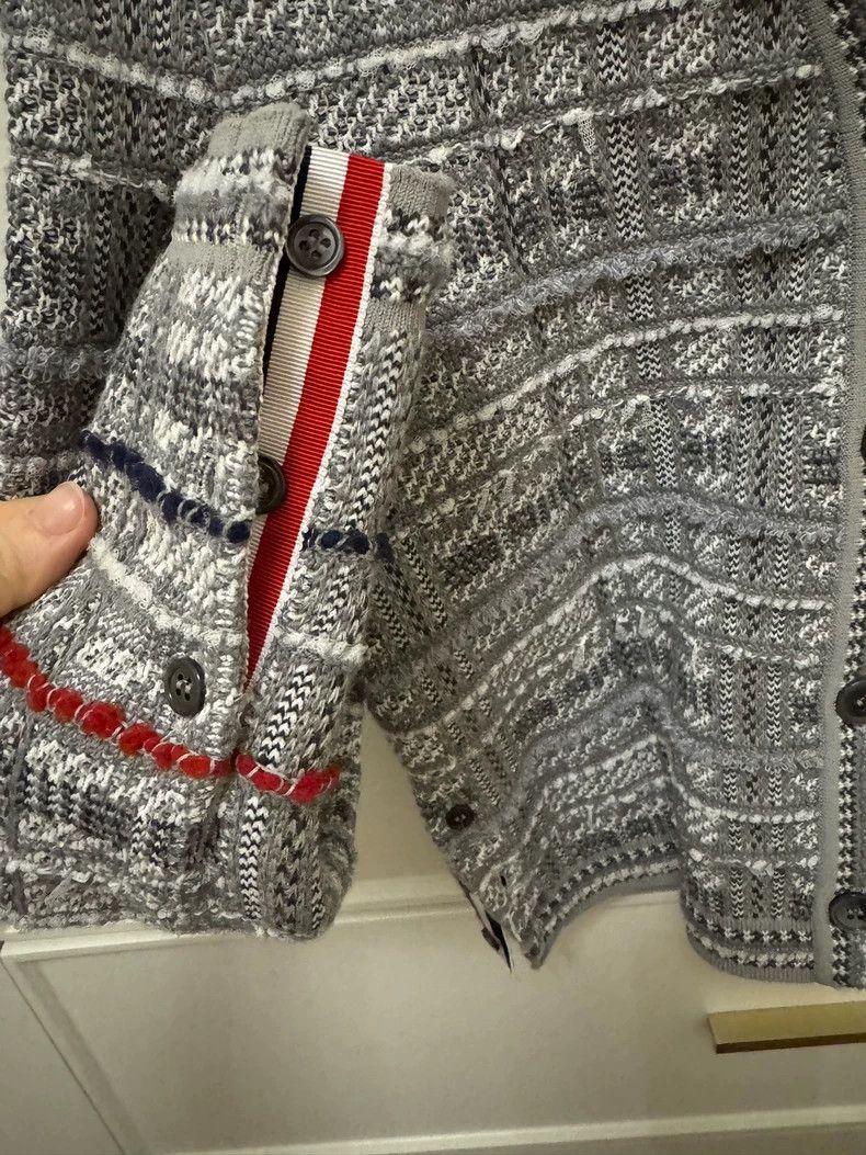 Thom Browne Thom Browne Gray small scented knit cardigan Size S / US 4 / IT 40 - 2 Thumbnail