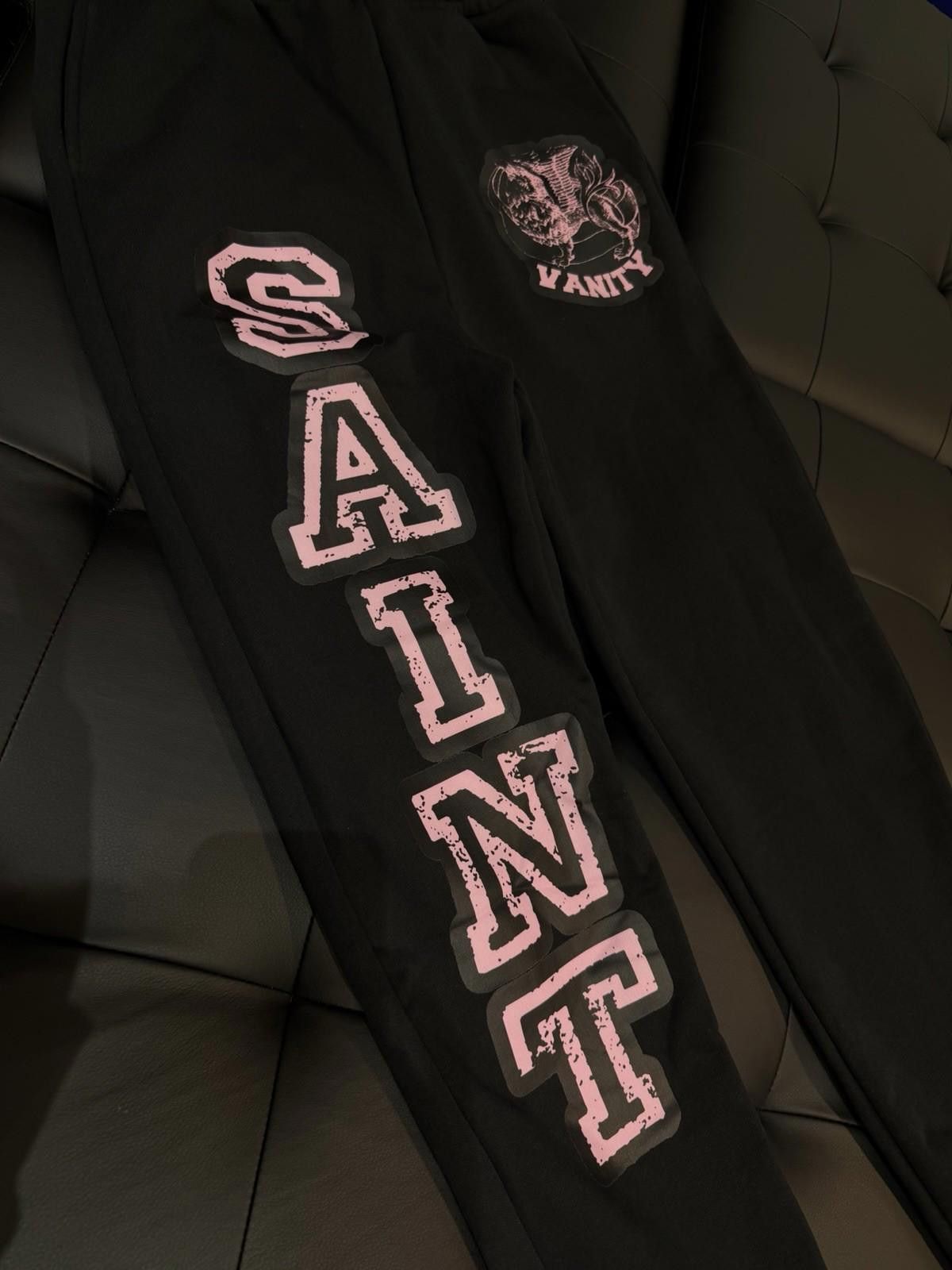 Saint Vanity Size S - Saint Vanity Varsity Sweatpants Black Pink NEW 2025 Size US 30 / EU 46 - 6 Thumbnail