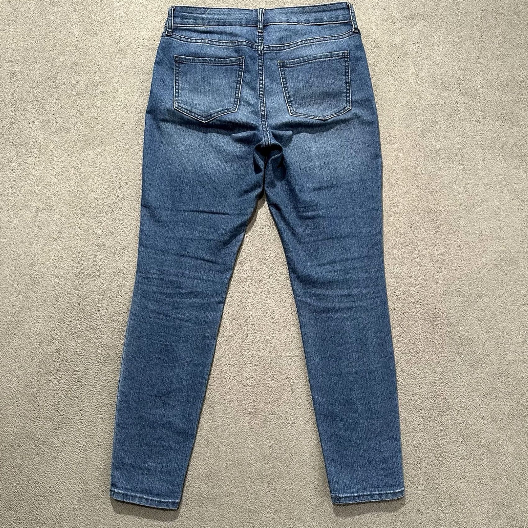 Old Navy Old Navy Womens Jeans 4 Short Blue Denim Mid Rise Super Skinny Stretch GUC Size 27" / US 4 / IT 40 - 2 Thumbnail