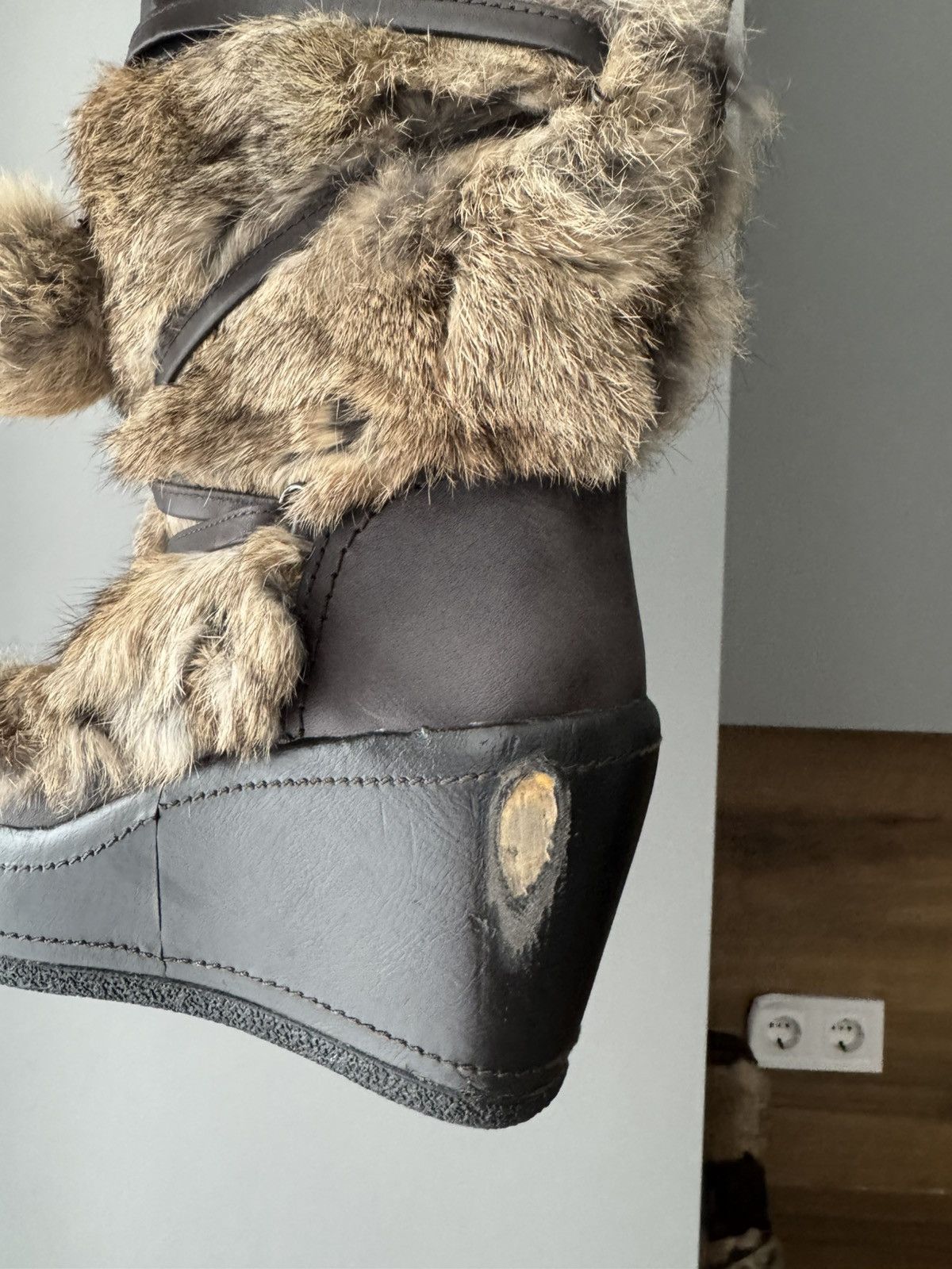 ASH 2000S ASH REAL RABBIT FUR BELTED BOOTS Size US 6 / IT 36 - 8 Thumbnail
