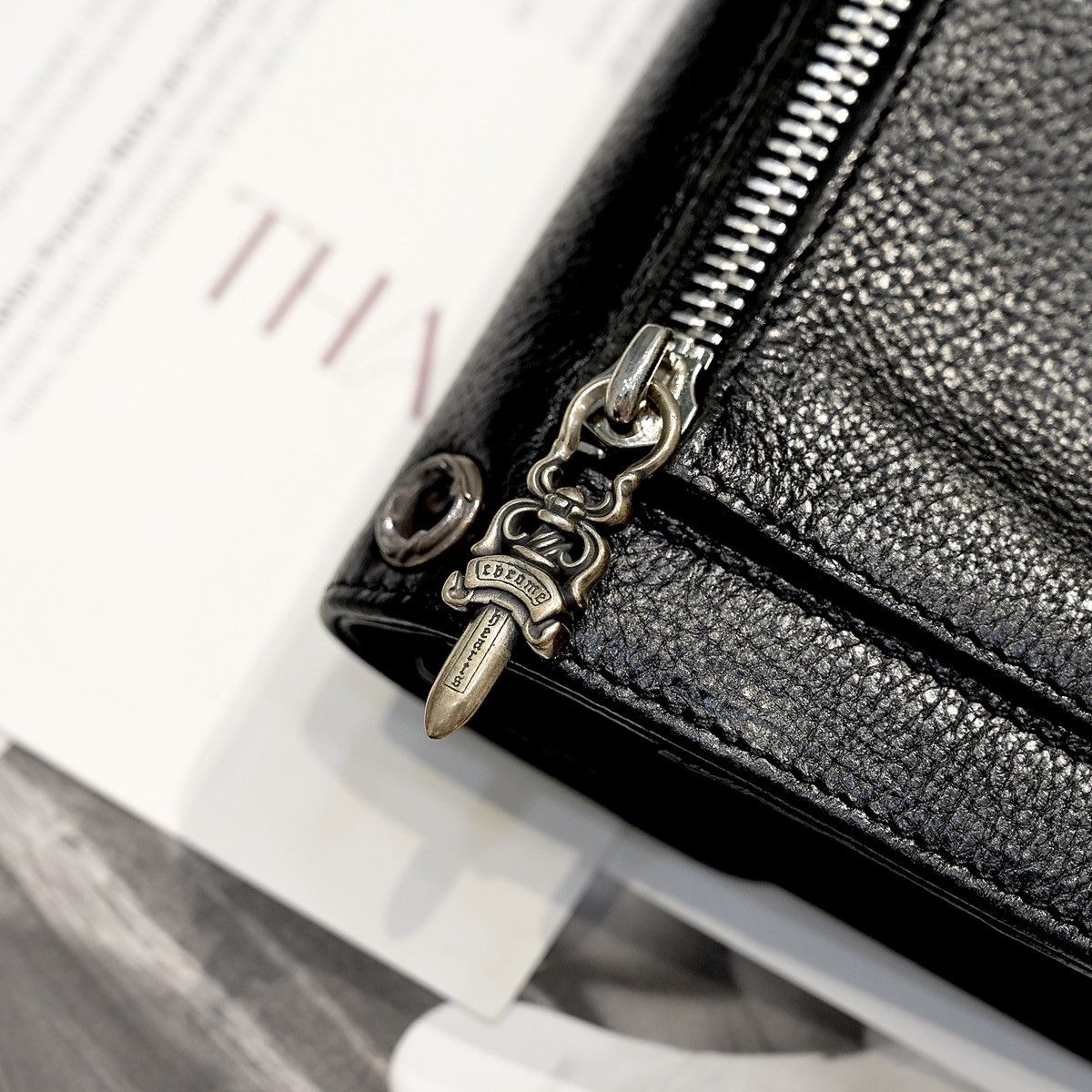 Chrome Hearts CHROME HEARTS WAVE LEATHER WALLET BLACK Size ONE SIZE - 3 Thumbnail