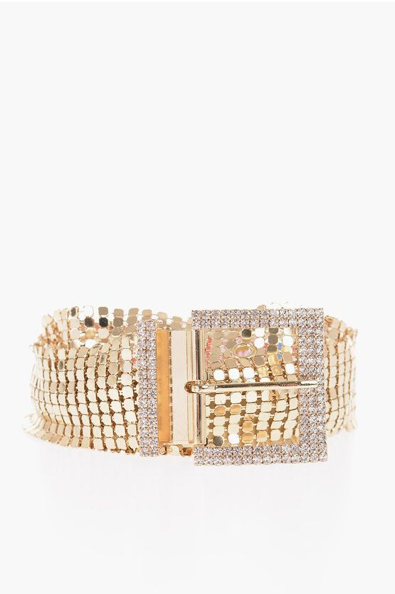 image of B Low The Belt Golden Belt With Rhinestone Buckle 40M, Women's