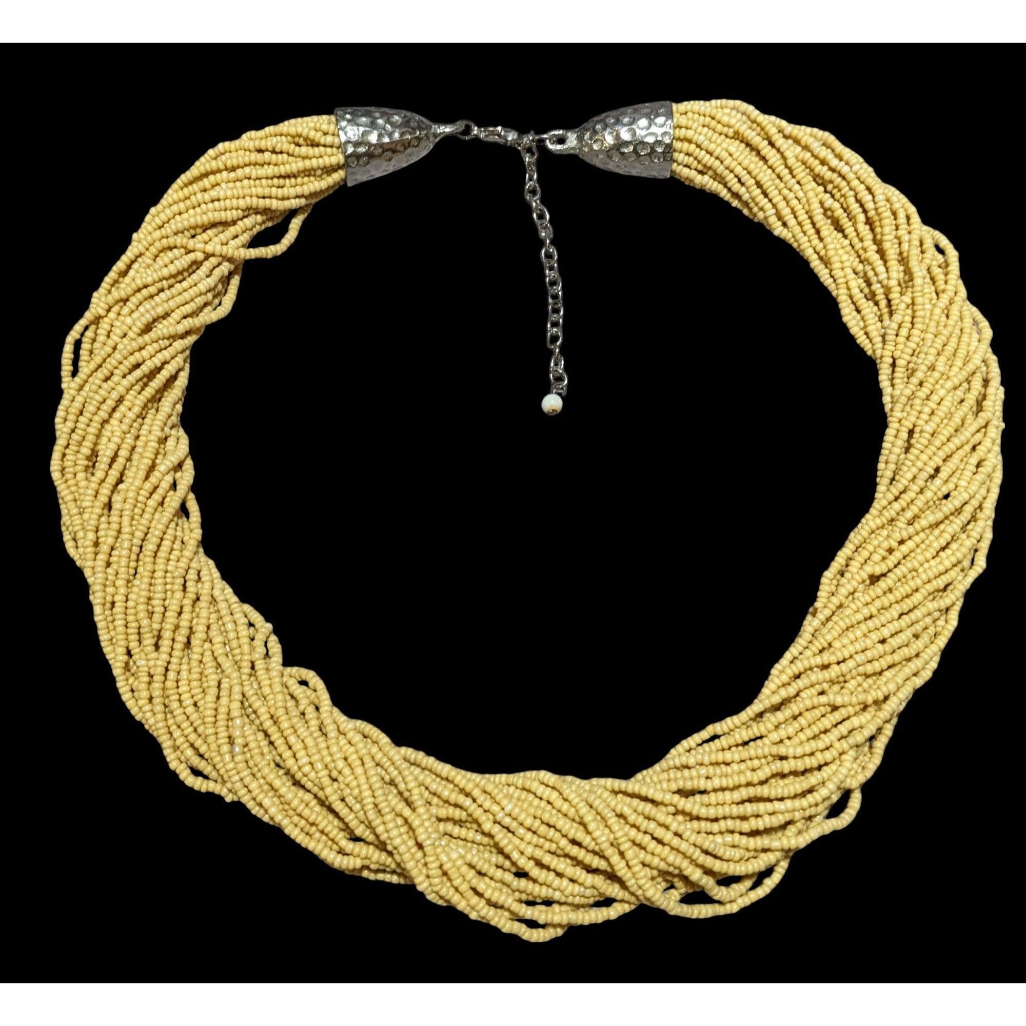 Other Retro Champagne Beaded Glass Torsade Necklace Size ONE SIZE - 1 Thumbnail