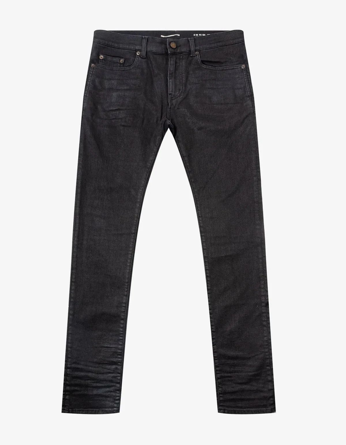 Saint Laurent Paris o1s1wg110924 Skinny-Fit Jeans in Coated in Black Size US 32 / EU 48 - 1 Thumbnail