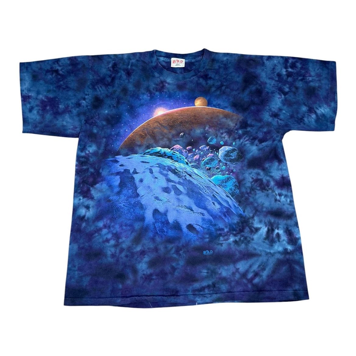 Vintage Vintage 90s Space Planets Tie Dye T-Shirt Size US XL / EU 56 / 4 - 1 Thumbnail