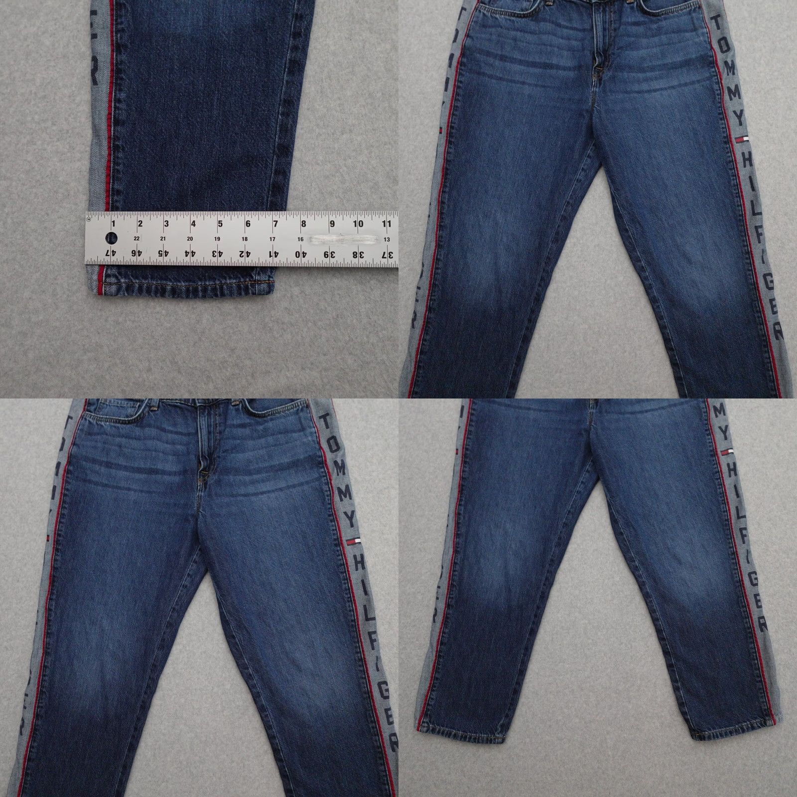 Tommy Hilfiger Tommy Hilfiger Jeans Womens 14 Capri Side Tape Vertical Spellout Size 36" / US 14 / IT 50 - 8 Thumbnail