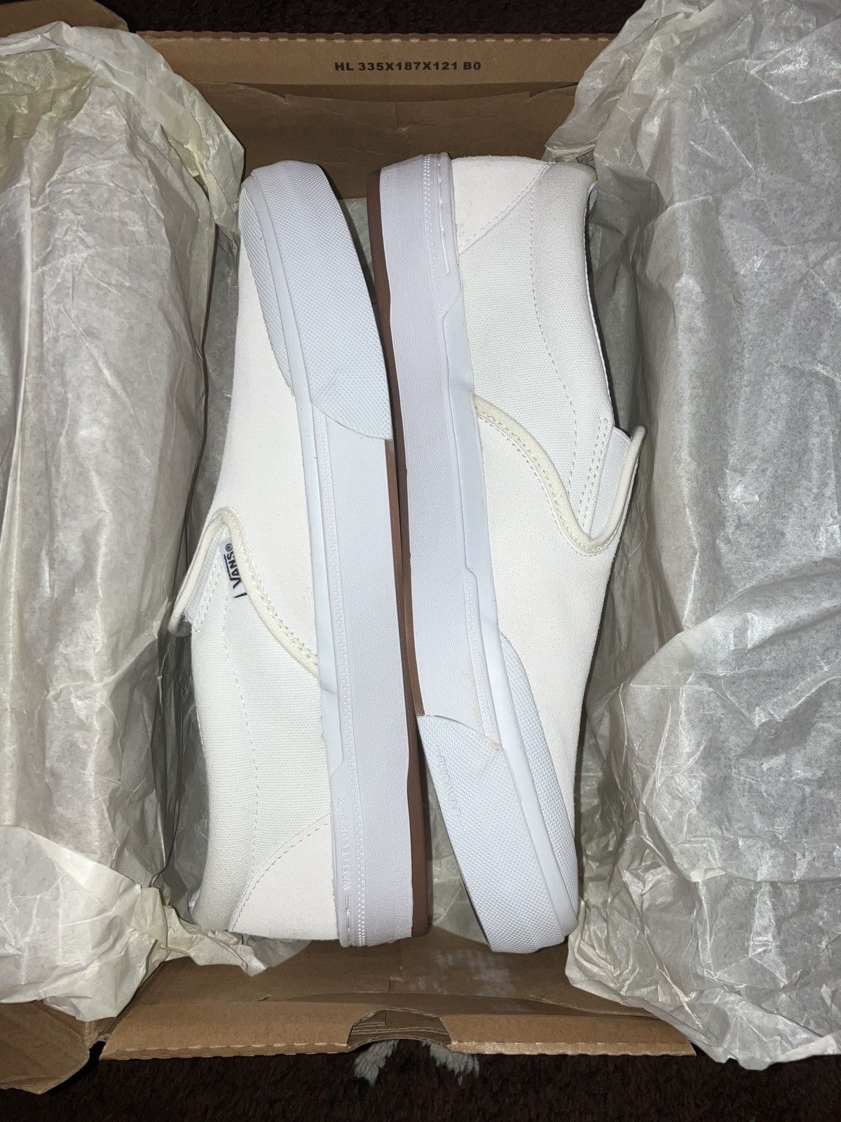 Vans BMX slip ons size 11 in marshmellow white