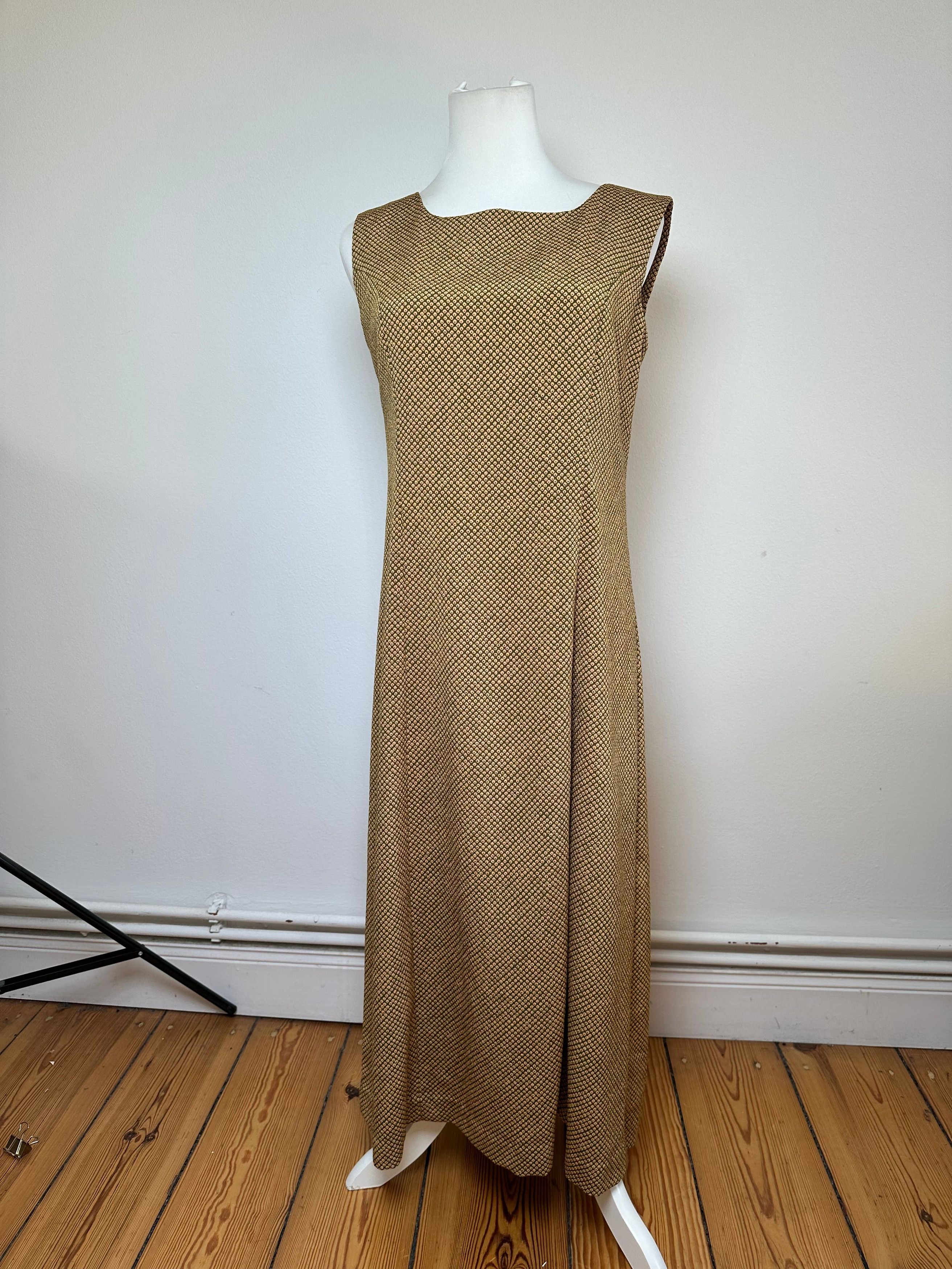 Gucci Vintage Abstract Wool Shift Dress Gold Brown M Size M / US 6-8 / IT 42-44 - 1 Thumbnail