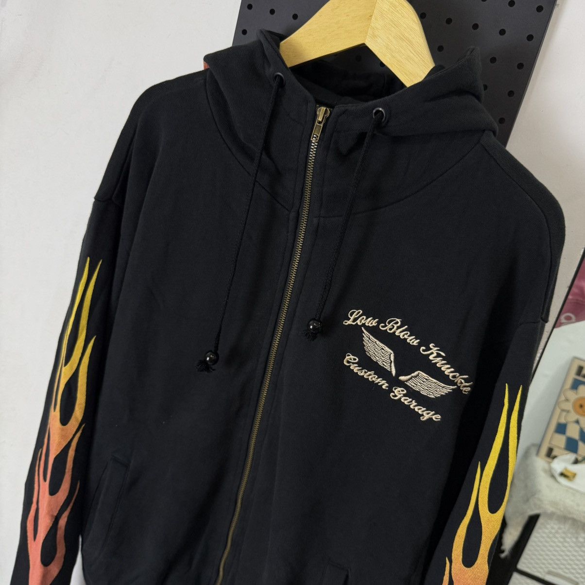Japanese Brand LOWBLOW KNUCKLE x looney tunes flame motorcycle zip hoodie Size US XL / EU 56 / 4 - 5 Thumbnail