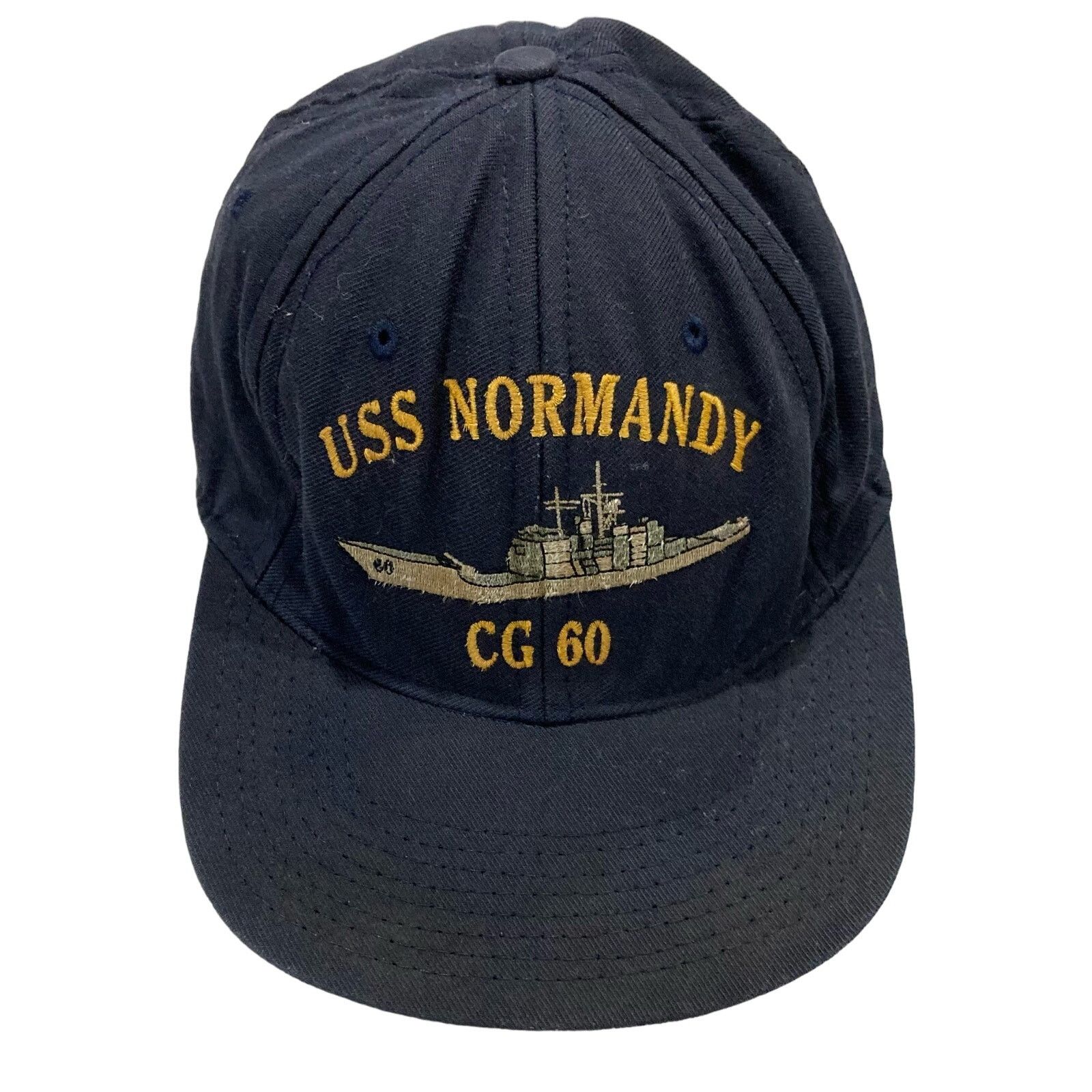 Vintage Vintage US Military USS Normandy CG-60 Embroidered Cap Hat Size ONE SIZE - 1 Thumbnail