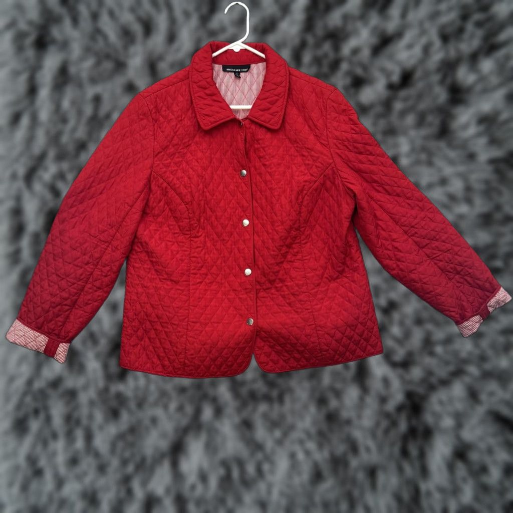 Vintage Briggs New York Jacket Womens 18 Quilted Snap Front Lined 44 Chest Preppy Size XXL / US 16-18 / IT 52-54 - 1 Thumbnail