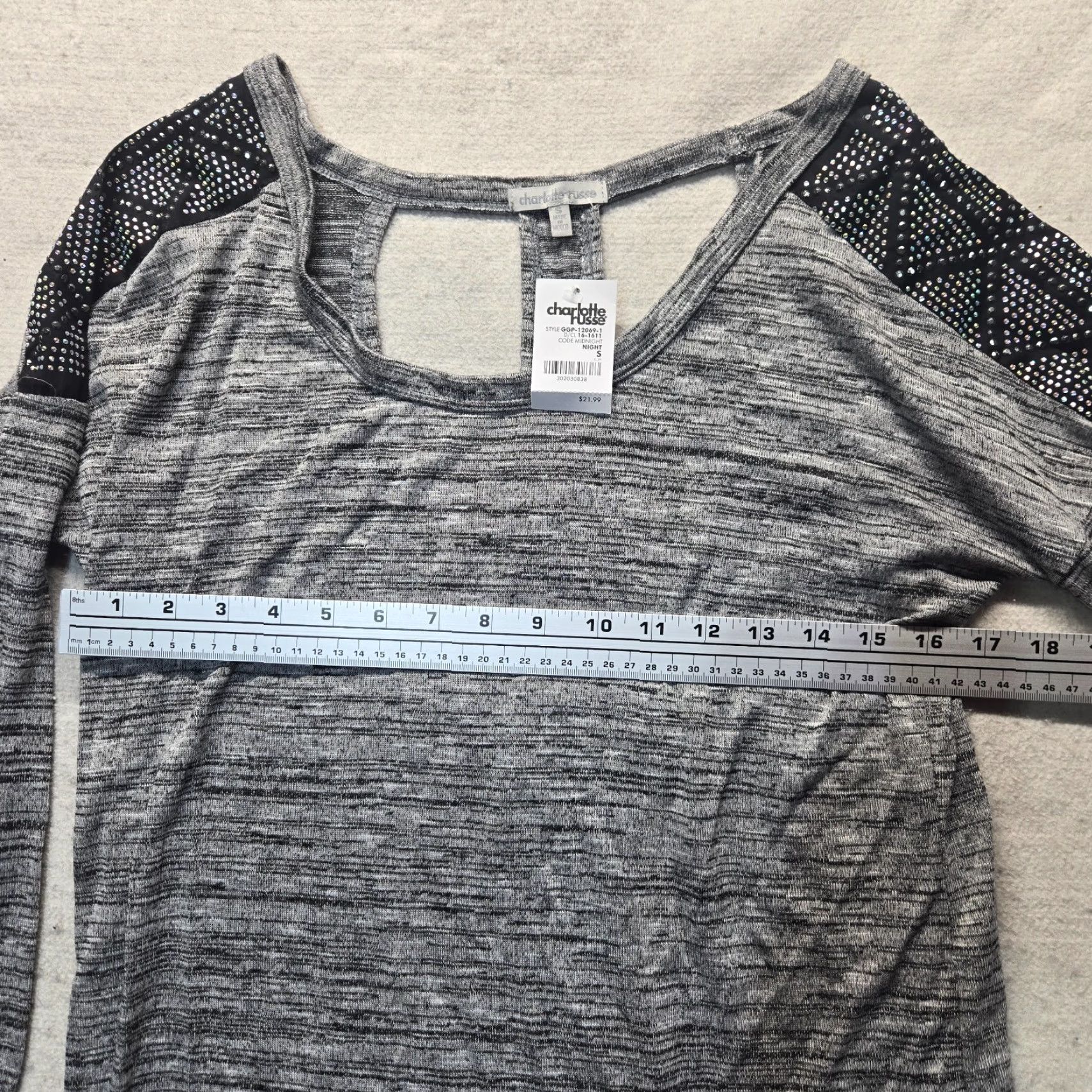 Vintage NEW CHARLOTTE RUSSE Shirt Top Gray Long Sleeve Size S Small Women's Size S / US 4 / IT 40 - 4 Thumbnail