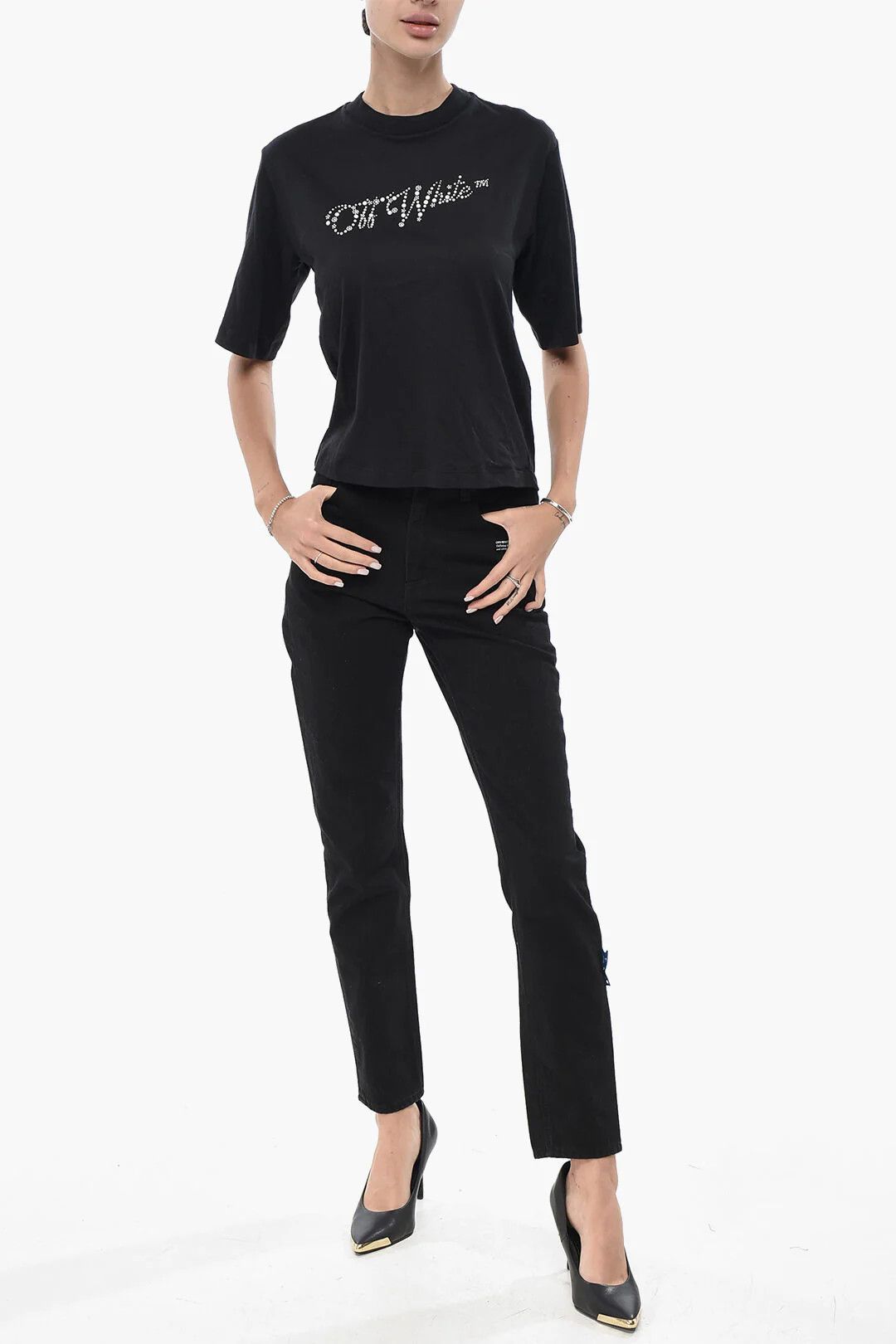 Off-White og1mm0426 Boxy Fit T-Shirt in Black Size XS / US 0-2 / IT 36-38 - 4 Thumbnail