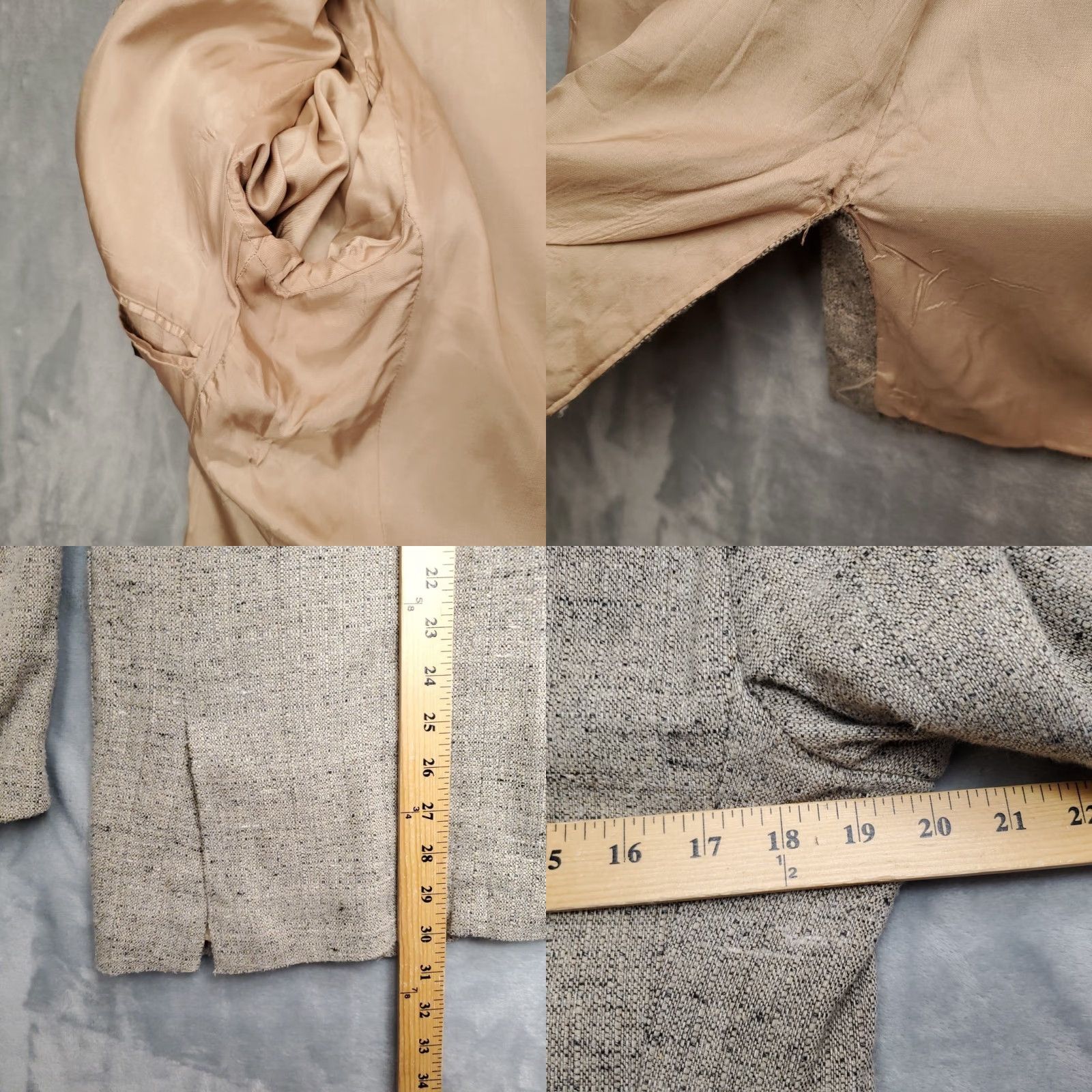 Levi's VTG Levi's Trimcut Tweed Blazer Men's 40R Beige Wool Blend Jacket 2 Piece Blazer Vintage 70s Made in USA Mens Size 40R - 9 Thumbnail
