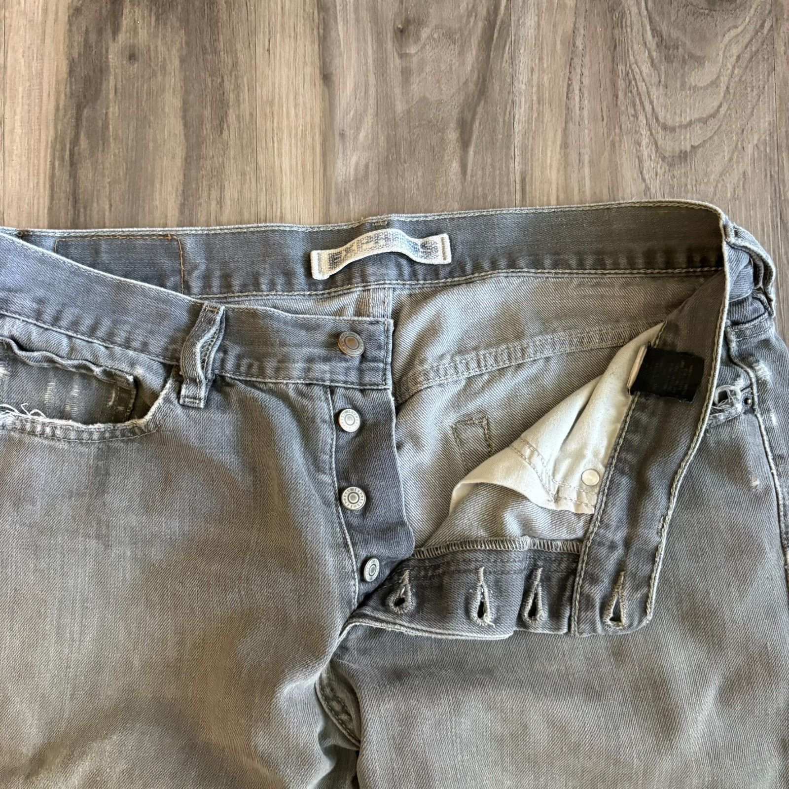 Express × Vintage Vintage Y2K Express Jeans Mens Size 34x31 Randigo Button Fly Size US 34 / EU 50 - 4 Thumbnail