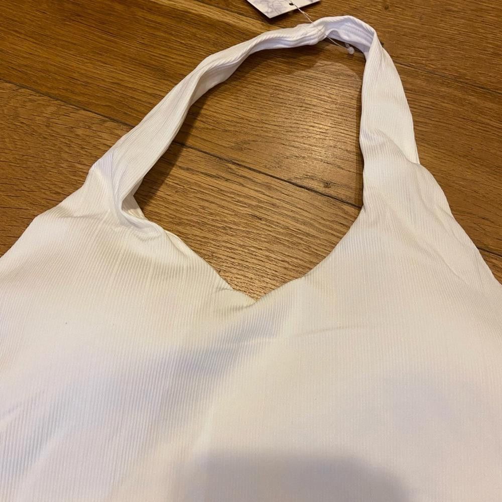 Designer Klassy Network White Halter Padded Crop Top Size XS / US 0-2 / IT 36-38 - 4 Thumbnail