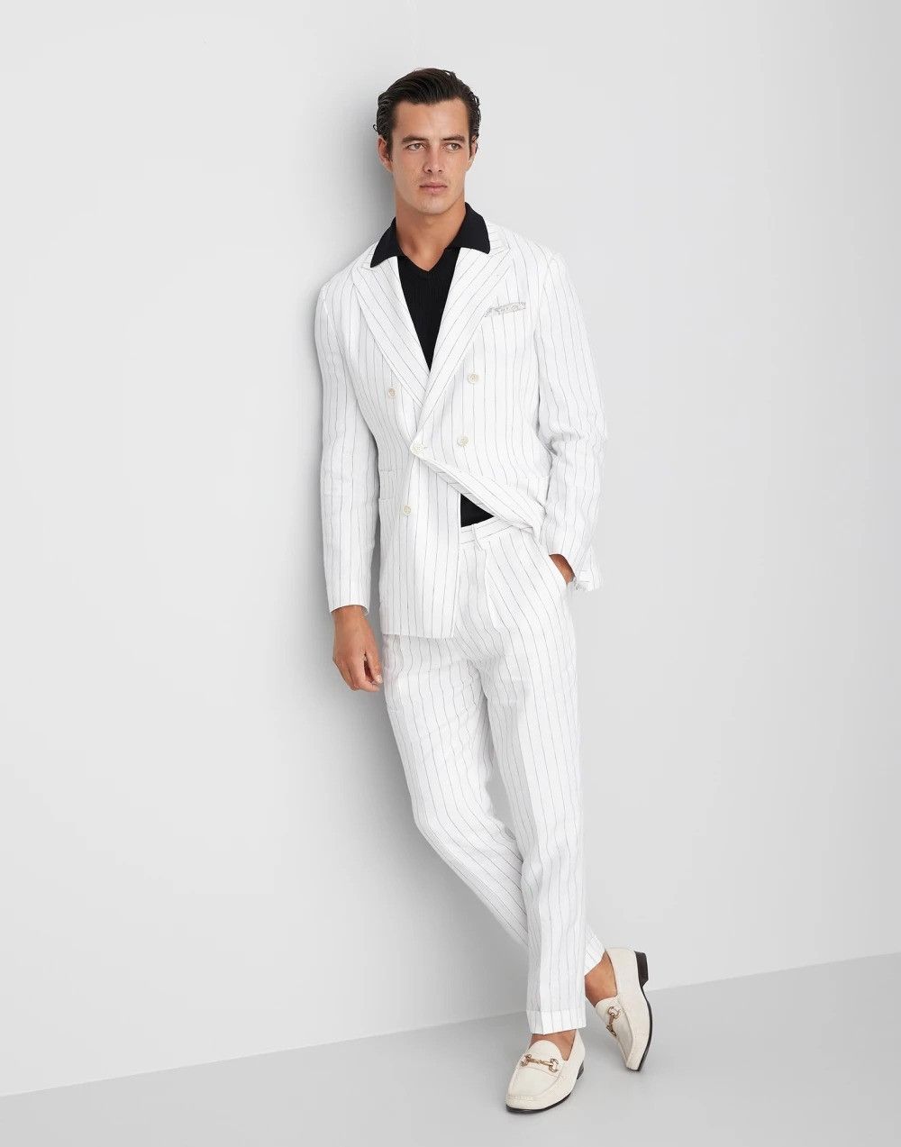 Brunello Cucinelli Woven Jacket Silk in White Size US S / EU 44-46 / 1 - 3 Thumbnail