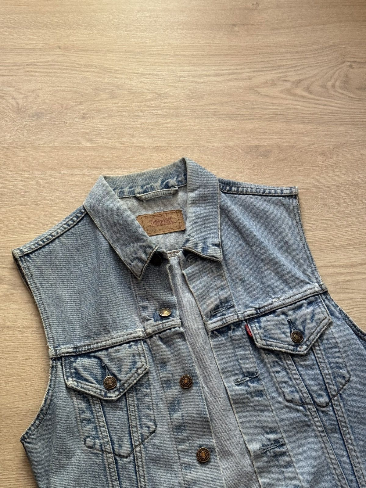 Levi's Vintage 90s 1993 Levi’s Western Cowboy Blue Faded Jeans Vest Size US M / EU 48-50 / 2 - 2 Thumbnail