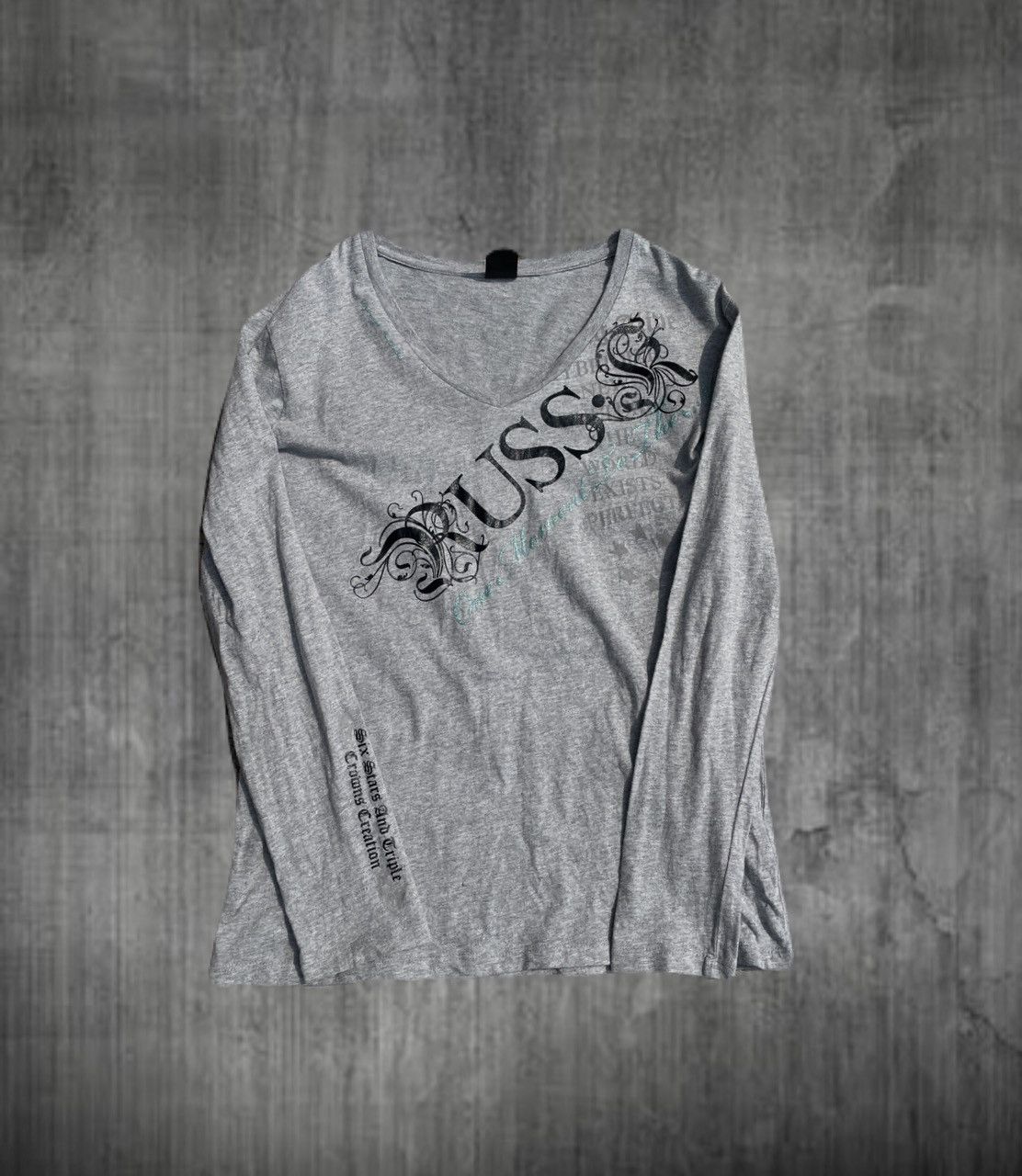 If Six Was Nine 2000s Japanese archive Giltter Poem V-neck Long Sleeve Tee Size US S / EU 44-46 / 1 - 1 Thumbnail