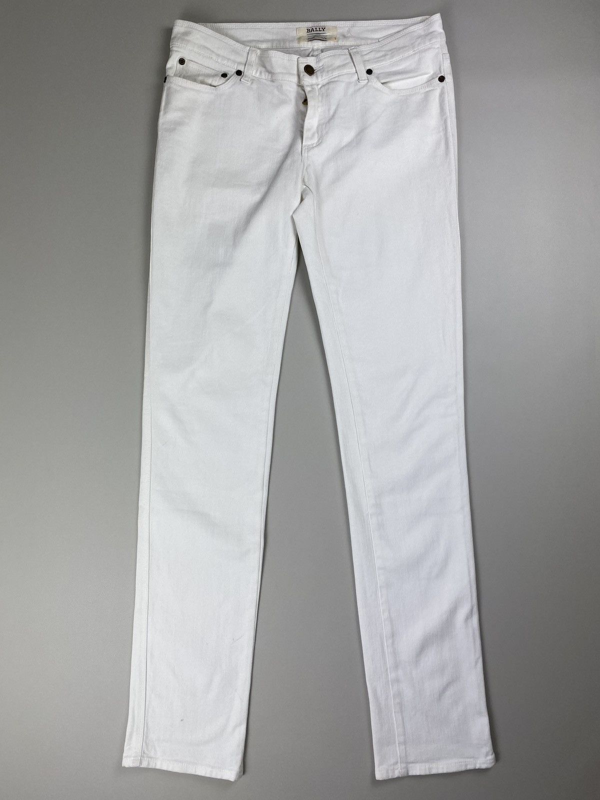 Bally Bally Ladies denim jeans size US 10 IT 44 white Size 32" / US 10 / IT 46 - 1 Thumbnail