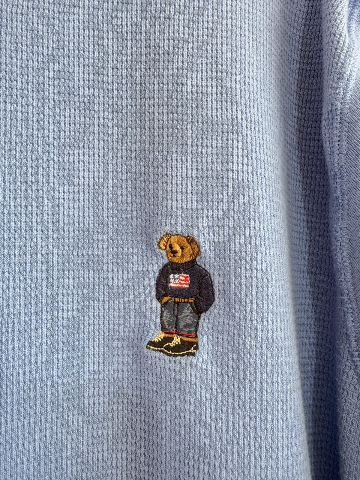 Polo Ralph Lauren × RRL Ralph Lauren × Vintage Vintage Polo Ralph Lauren Polo Bear Blue Long Sleeve Size US XXL / EU 58 / 5 - 6 Thumbnail