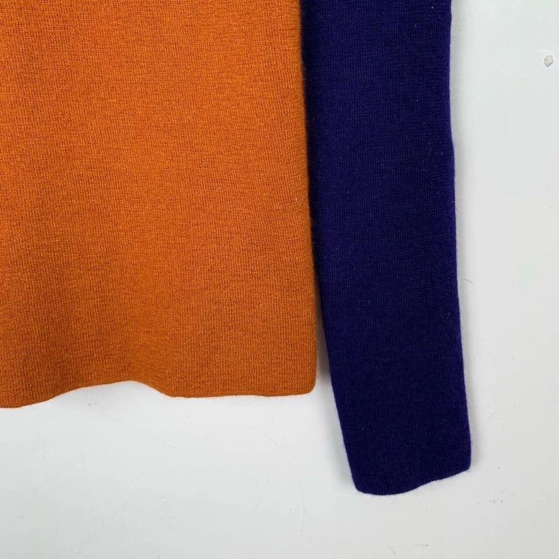 Prada Prada Two-color stitching round-neck cashmere knitted sweat Size US XS / EU 42 / 0 - 4 Thumbnail