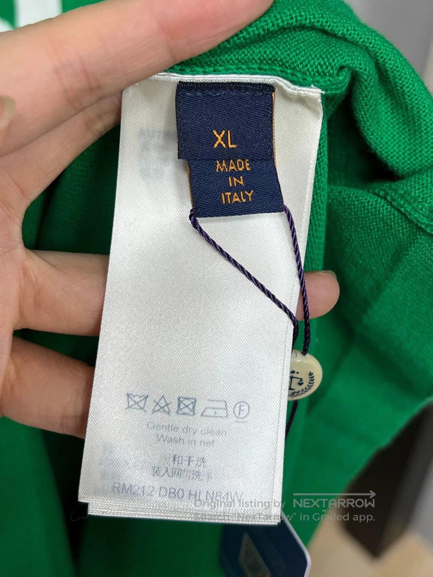 lv green knitted short sleeve t-shirt.