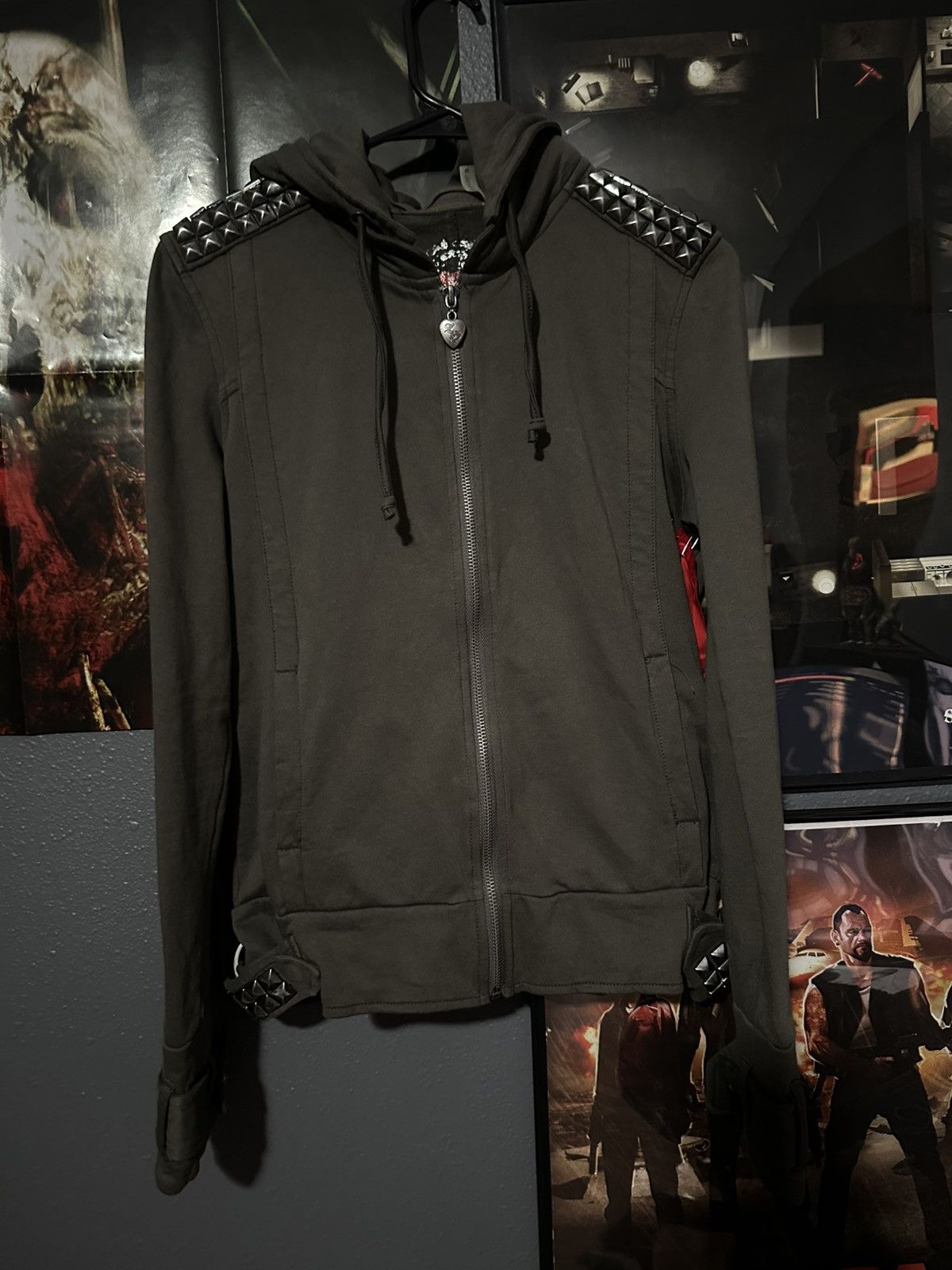 Other 2000s twisted heart studded zip up Size US XS / EU 42 / 0 - 2 Thumbnail