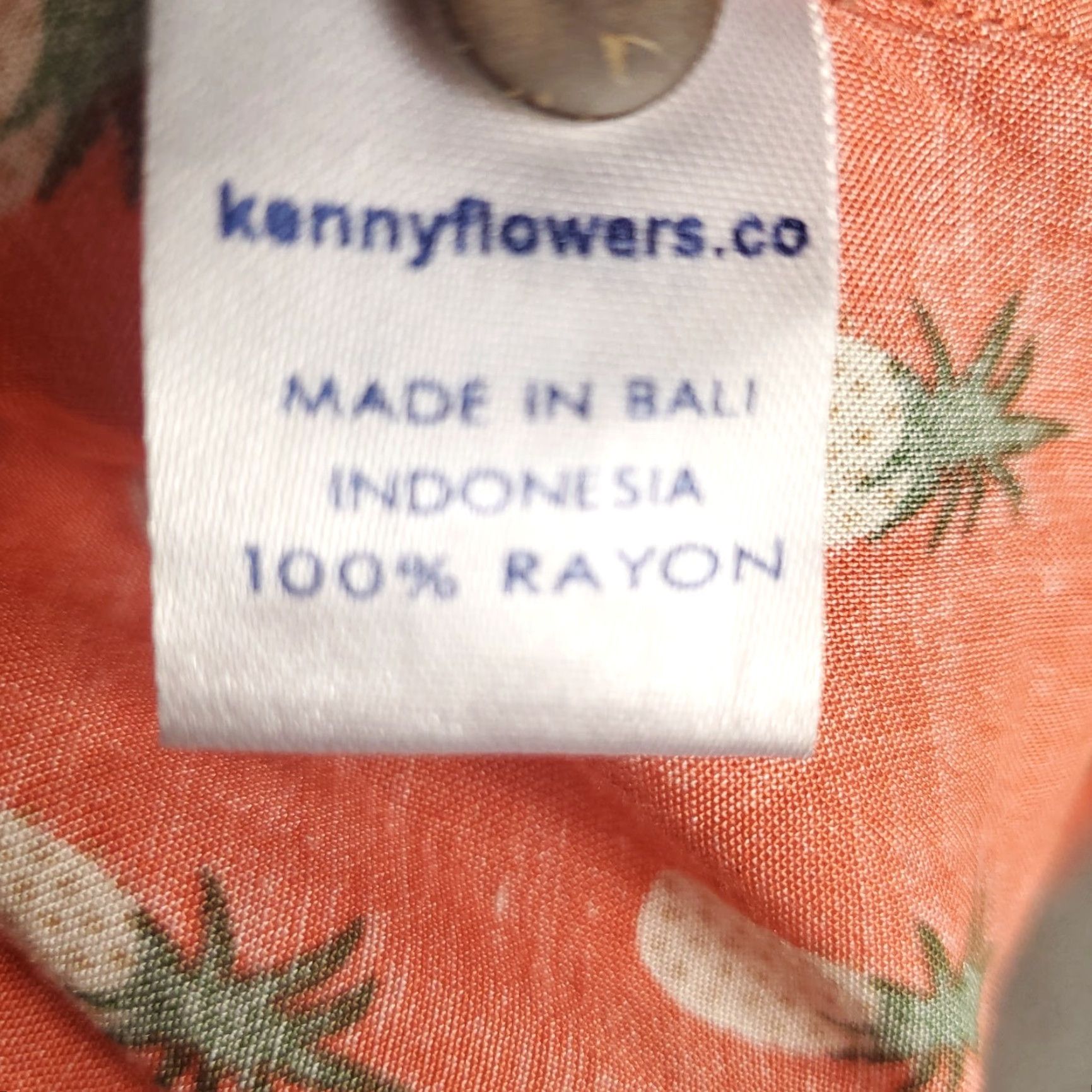 Vintage VINTAGE Kenny Flowers Shirt Mens Large Short Sleeve Button Up Hawaiian Rayon Orange Geometric Pattern Summer Size US L / EU 52-54 / 3 - 6 Thumbnail